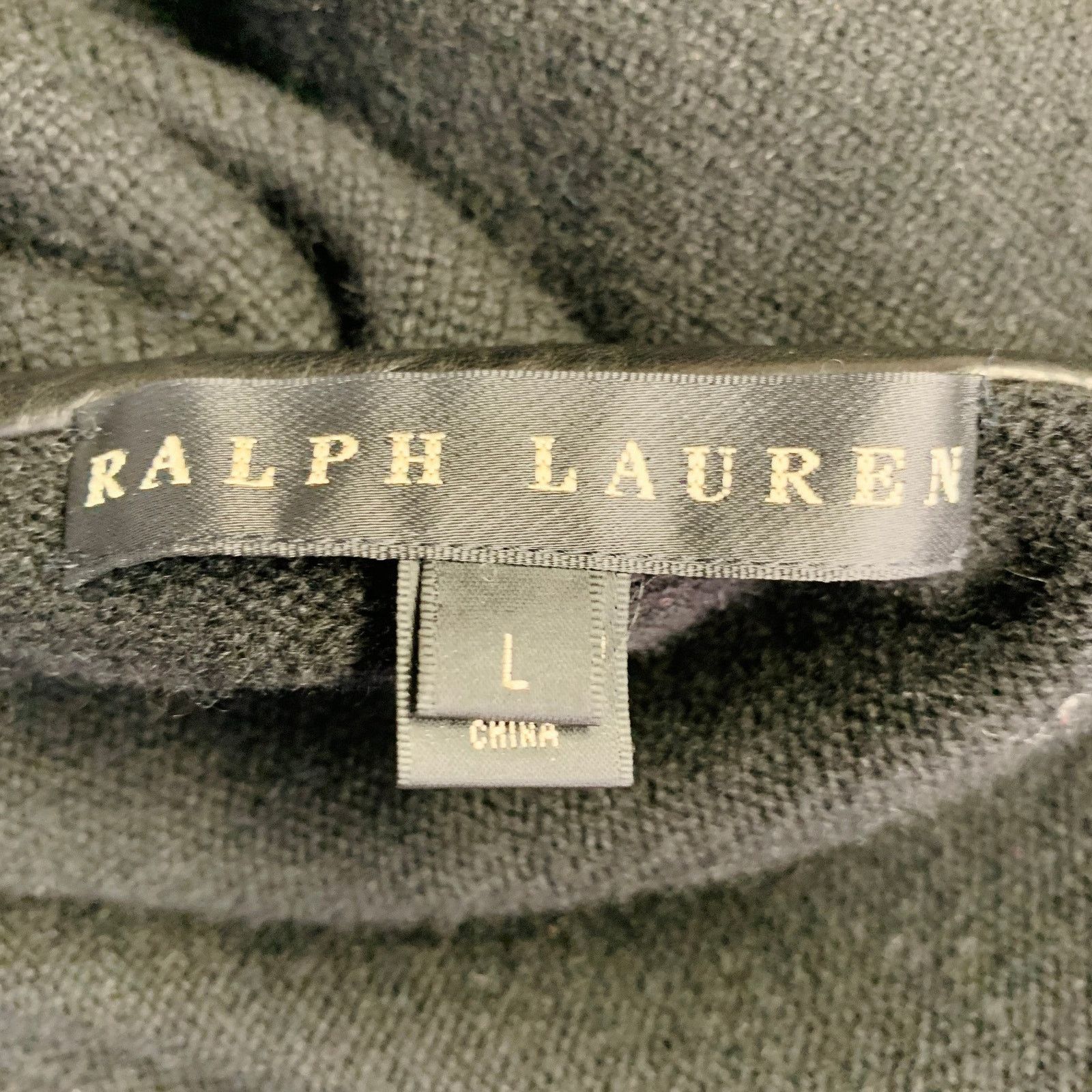 Ralph Lauren Size L Black Cashmere Lambskin Trim Open Front Cardigan Size L / US 10 / IT 46 - 7 Thumbnail