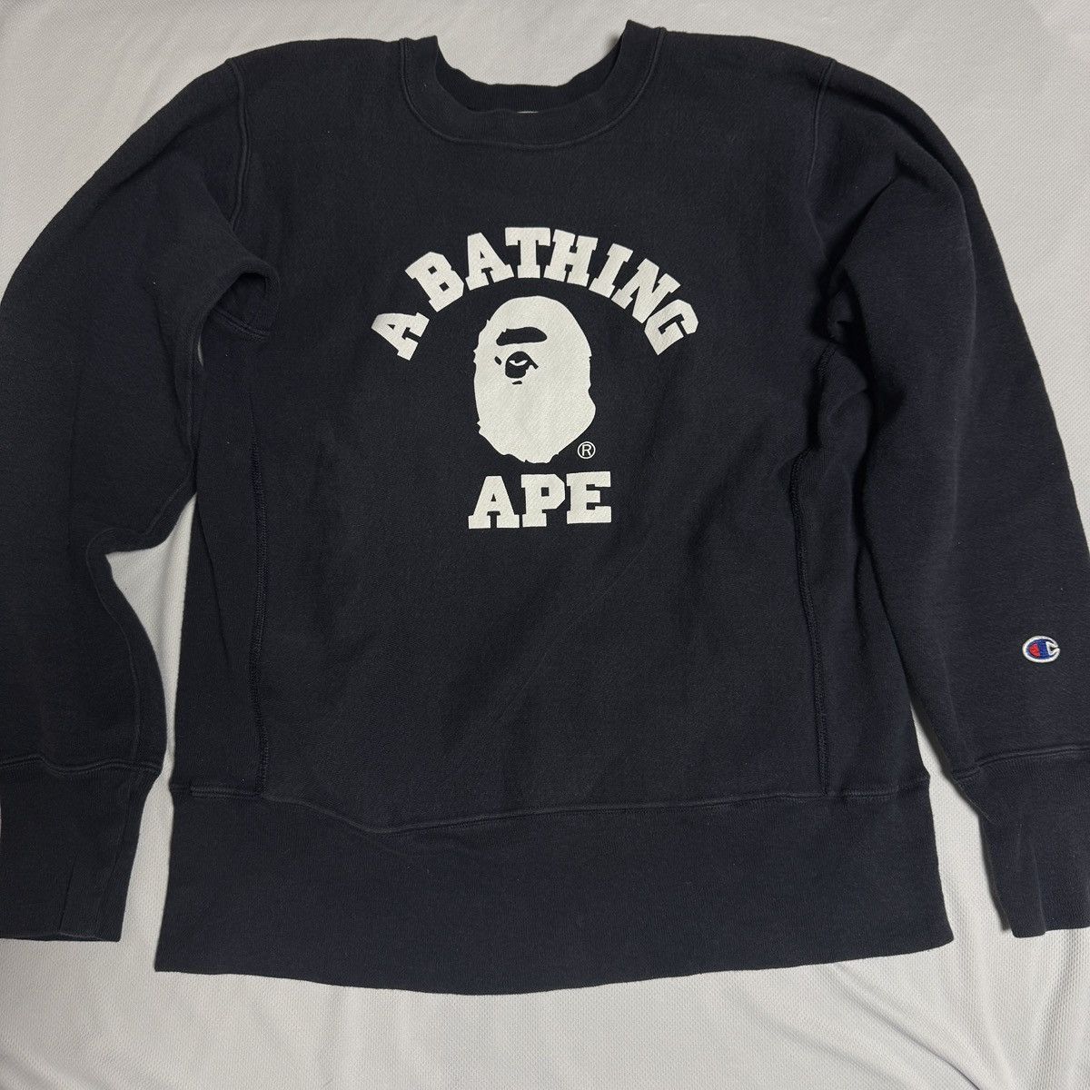 Bape × Champion M A Bathing Ape Champion reverse weave bape sweatshirt navy Size US M / EU 48-50 / 2 - 1 Thumbnail