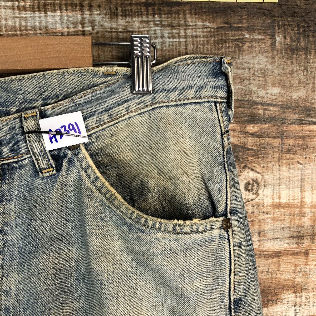 Lee Lee vintage selvedge Distressed Denim Pants #A2391 Size US 34 / EU 50 - 7 Thumbnail