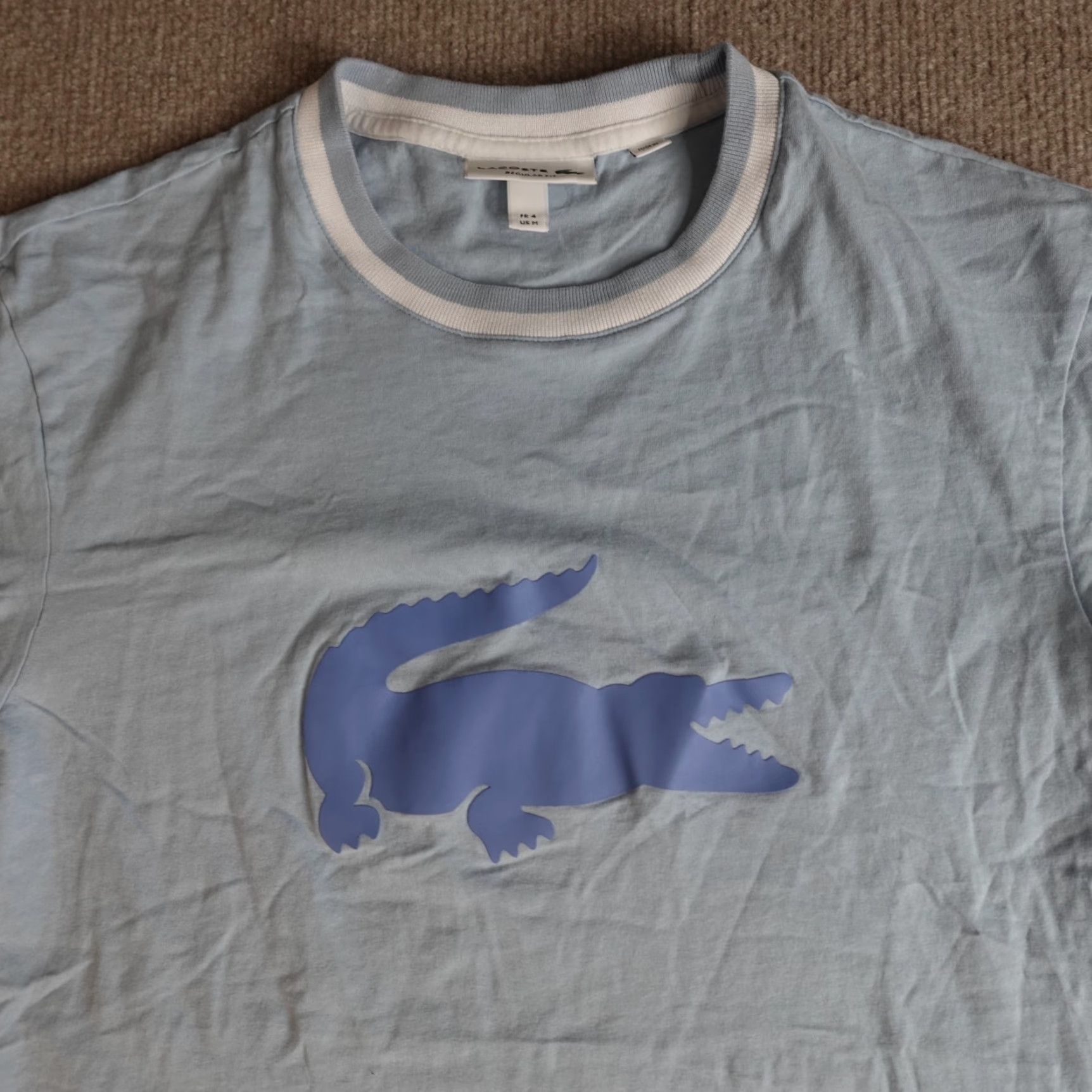 Lacoste Lacoste Shirt M Men Regular Blue Logo Croc Cotton Short Sleeve Crew Neck T-Shirt, Classic, 2020s Size US M / EU 48-50 / 2 - 3 Thumbnail