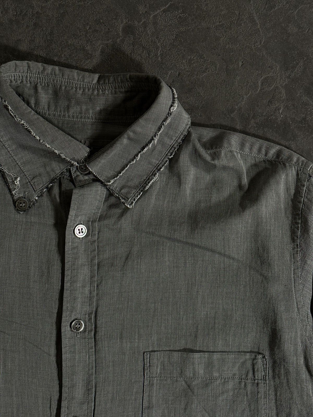 Japanese Brand × Yohji Yamamoto Yohji Yamamoto Asymmetric Shirt Distressed Japanese Classic Size US L / EU 52-54 / 3 - 7 Thumbnail