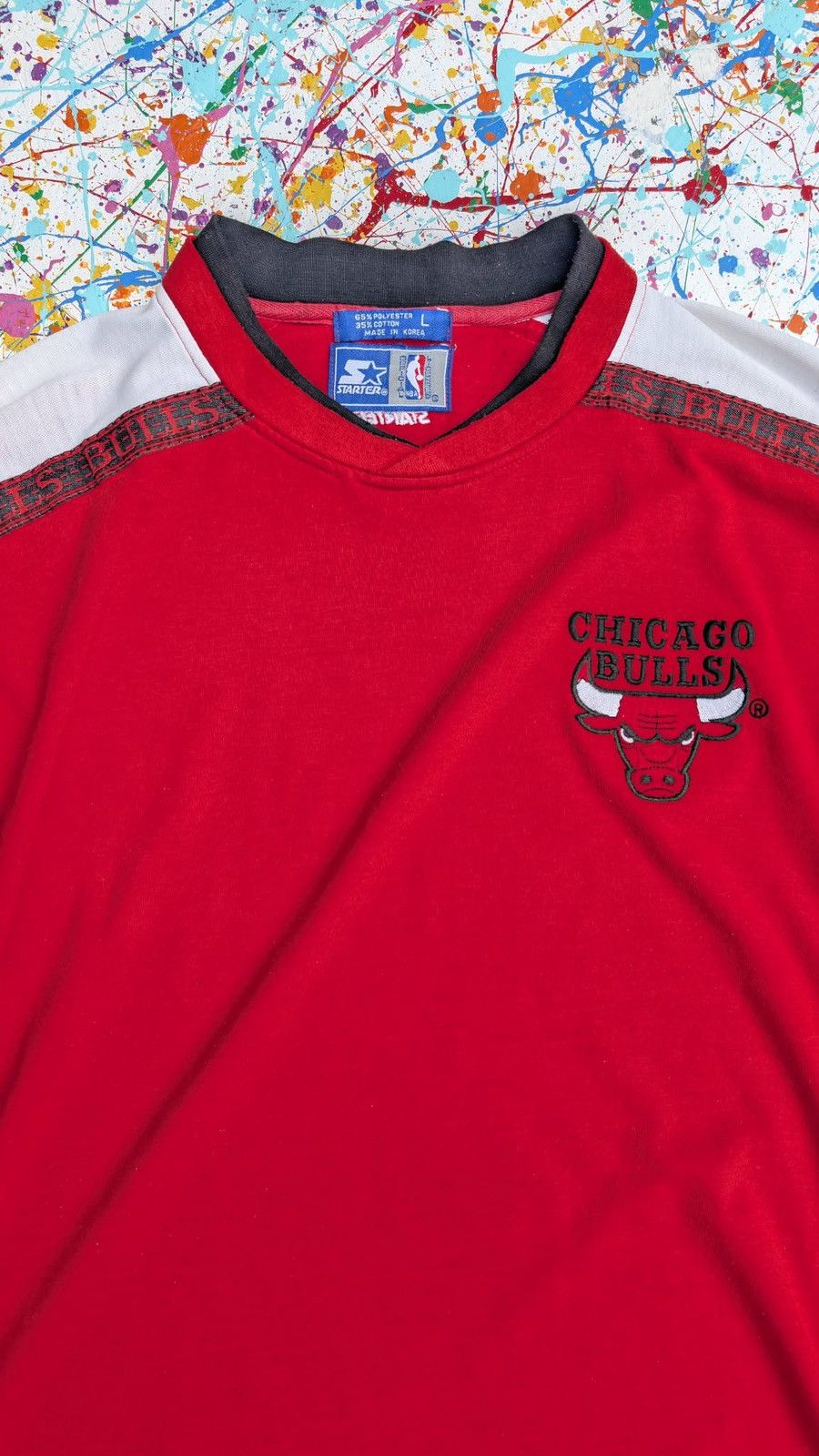 Starter Vintage Chicago bulls tshirt tee 90s Starter basketball Size US L / EU 52-54 / 3 - 8 Thumbnail