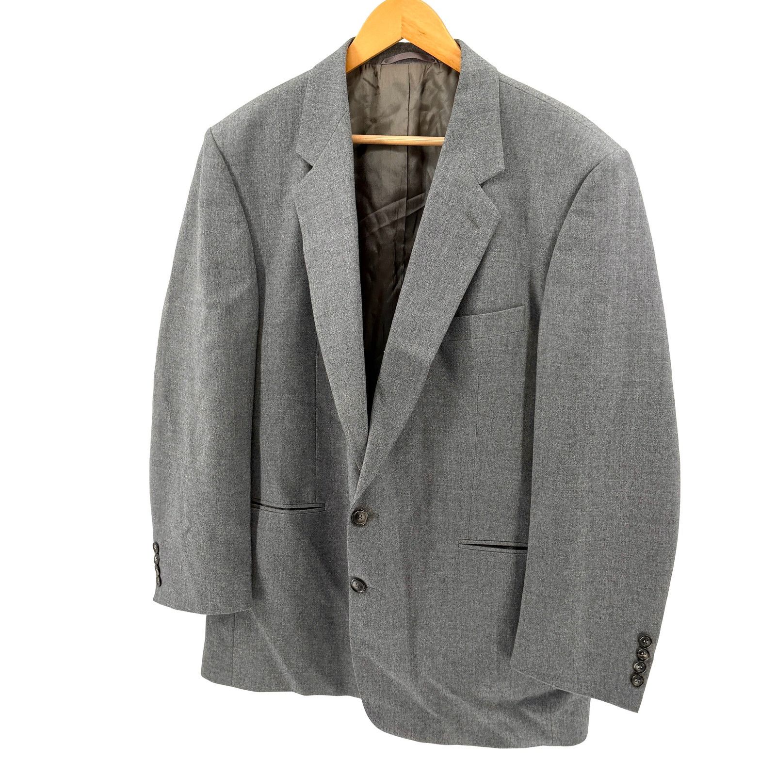 Vintage 80s Mr. Harry Couture Heather Gray 100% Wool Tailored Blazer Size 46R - 1 Thumbnail