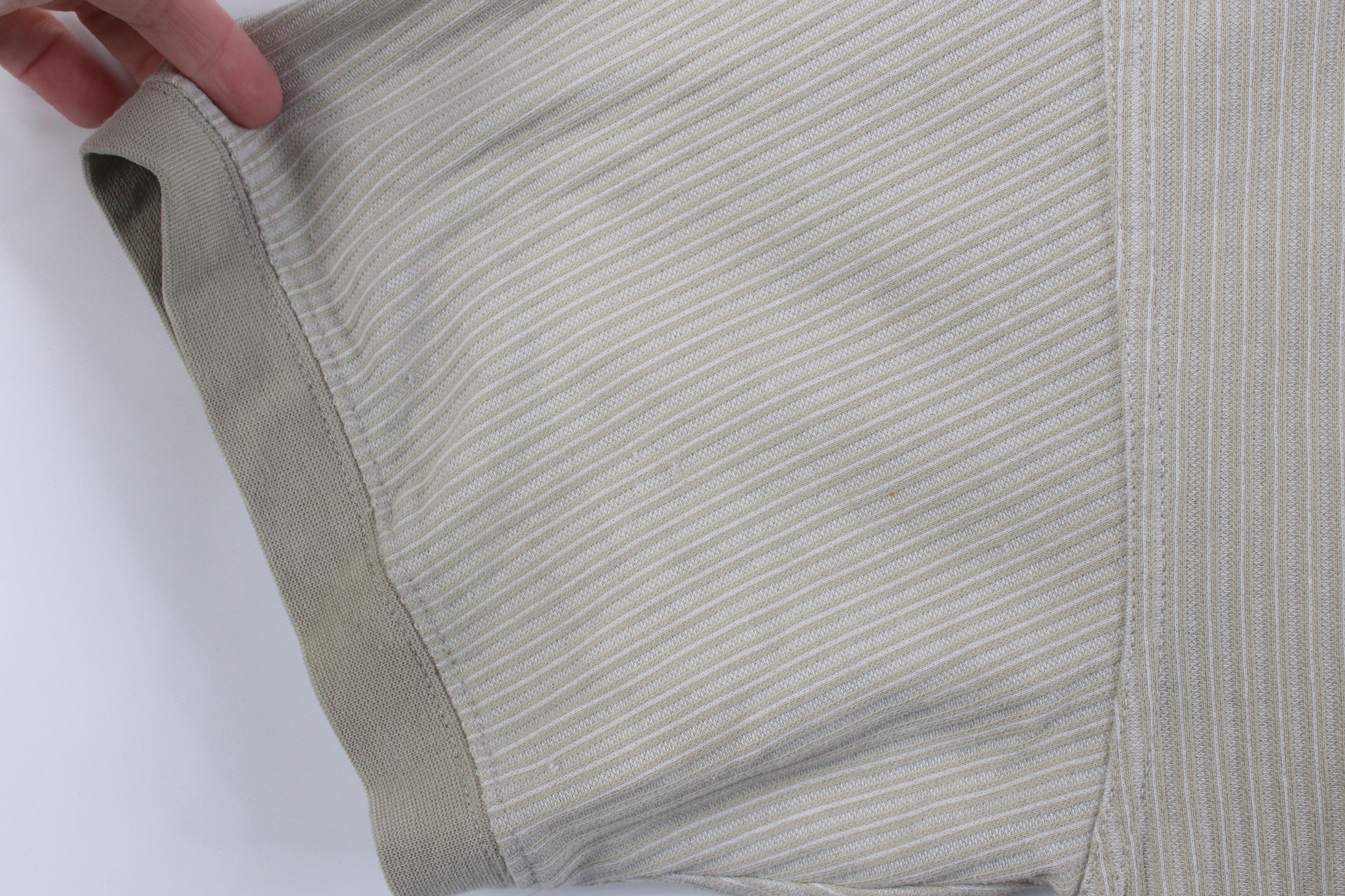 Vintage Vintage 90s Streetwear Ribbed Knit Pullover Polo Shirt Beige Size US L / EU 52-54 / 3 - 8 Thumbnail