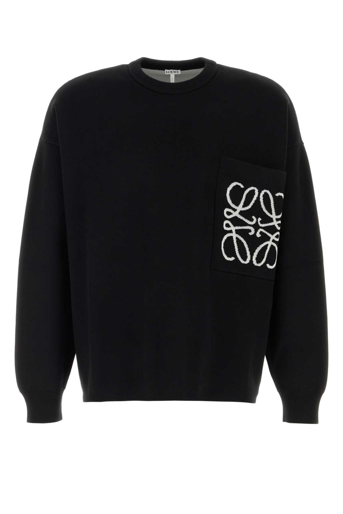 Loewe Black Cotton Blend Sweater Size US M / EU 48-50 / 2 - 1 Thumbnail