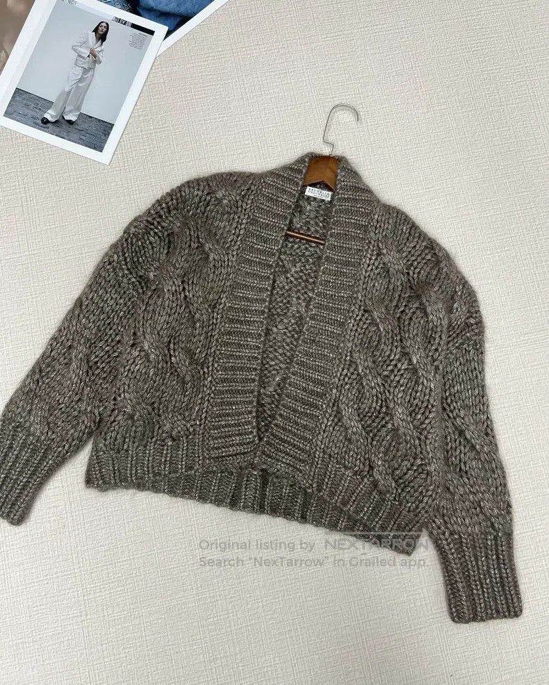 Brunello Cucinelli Brunello Cucinelli Woven linen open-front cardigan Size M / US 6-8 / IT 42-44 - 2 Thumbnail