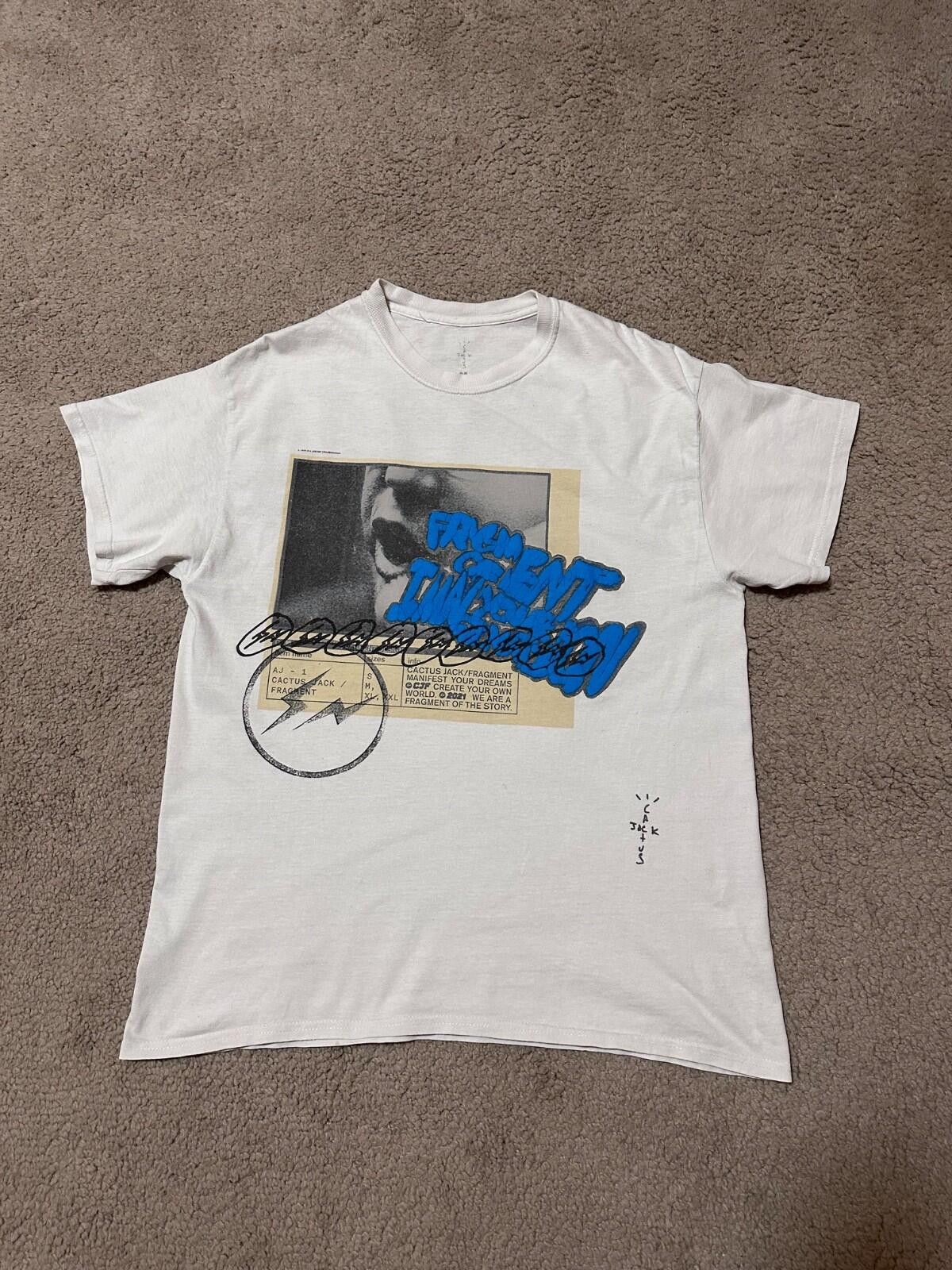 Travis Scott Travis Scott Shirt Small White Manifest Rap Fragment Collab Size US S / EU 44-46 / 1 - 1 Thumbnail