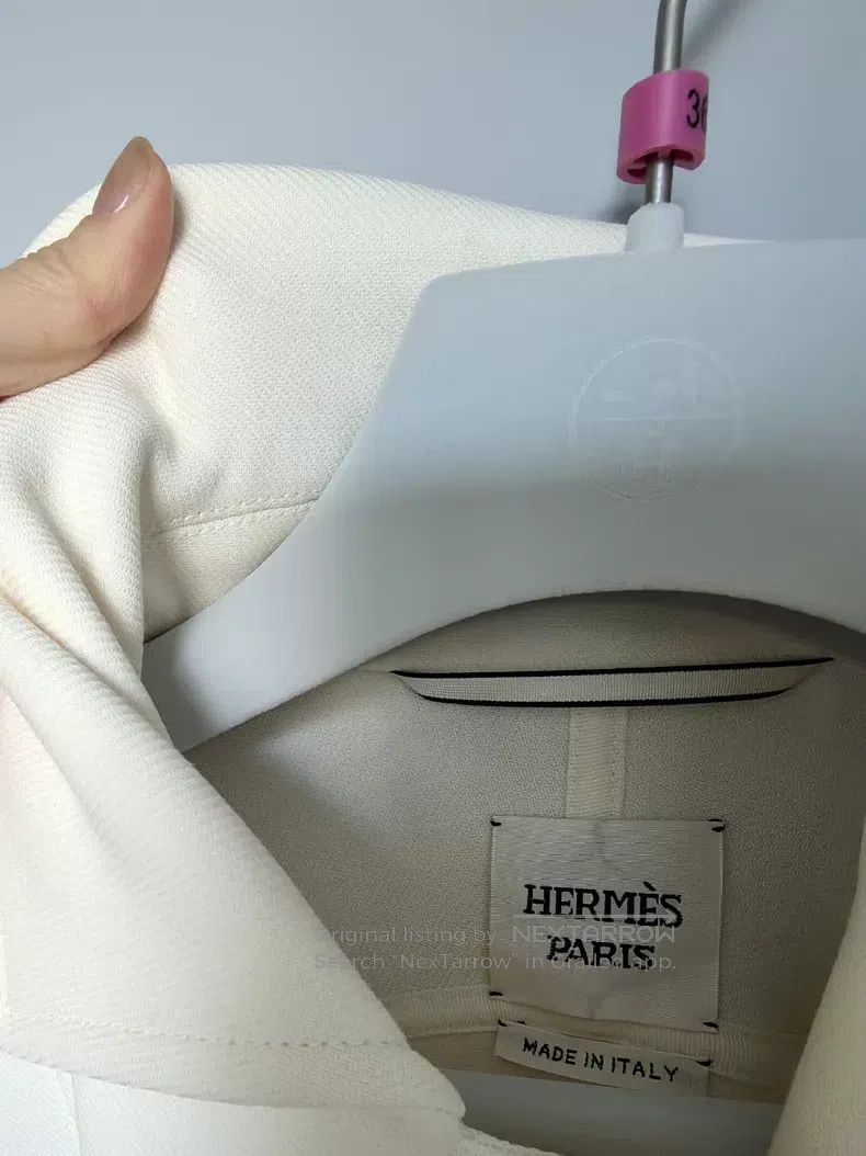 Hermes Hermes Spring-Summer Wool Coat, Off-White Size XS / US 0-2 / IT 36-38 - 7 Thumbnail
