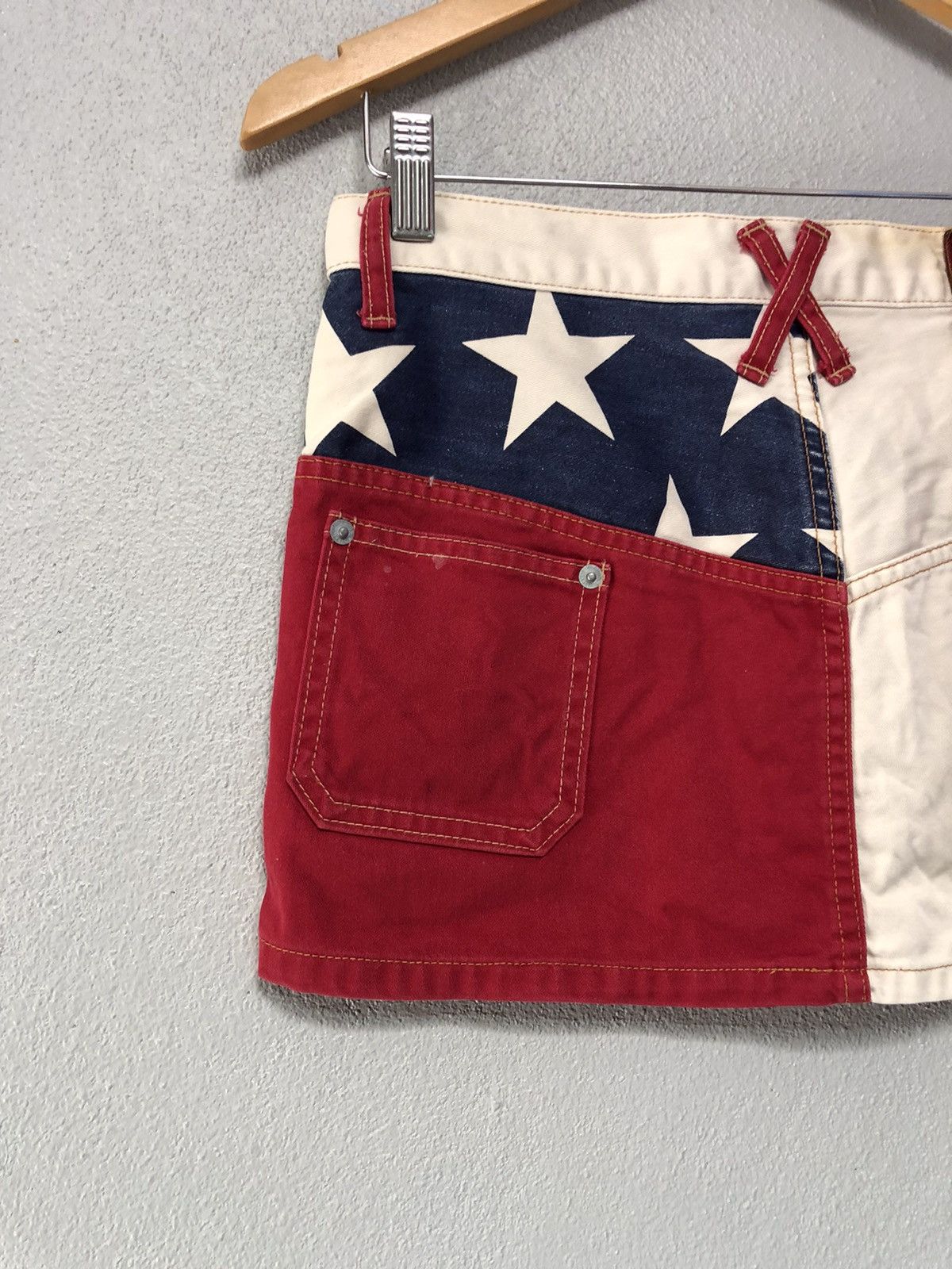 Hysteric Glamour Hysteric Glamour Patchwork Denim Skirt American Flag Star Size 29" - 5 Thumbnail