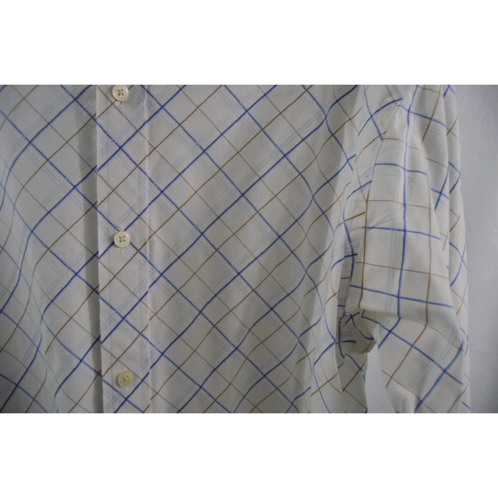 Banana Republic Banana Republic Shirt L/S Plaid Banana Republic Men’s L Cotton SZ L White Multicolor Shirt Mens L/S White Plaid Cotton Button-Up Collared Shirt Size US L / EU 52-54 / 3 - 2 Thumbnail