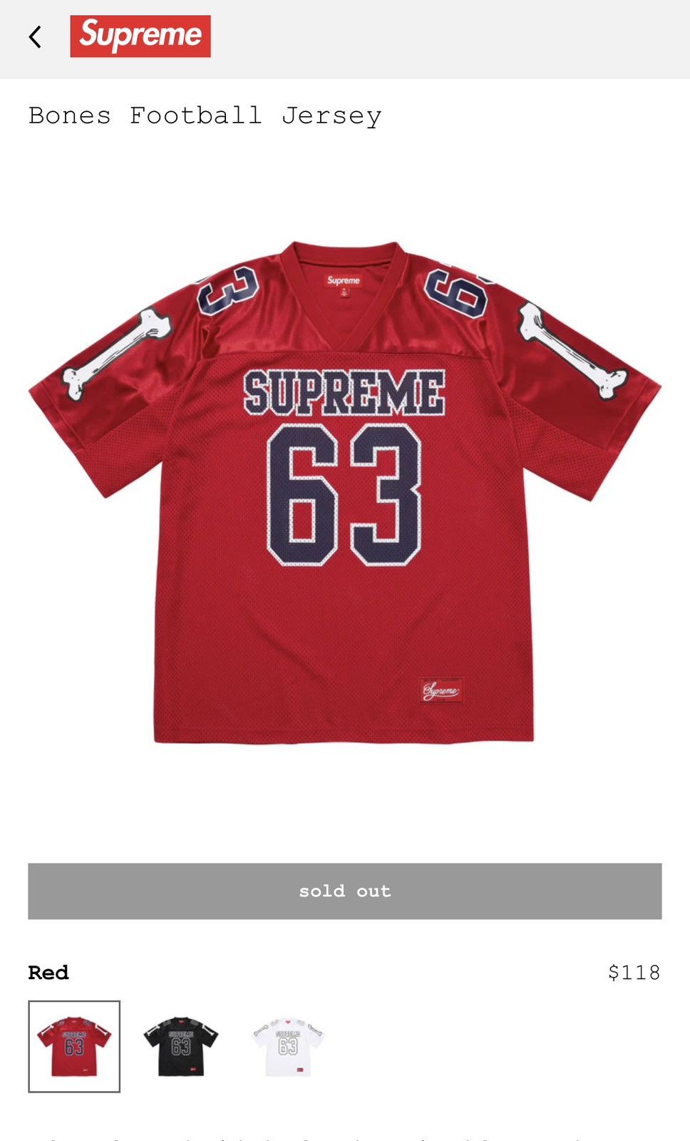 Supreme Supreme Bones Football Jersey | Grailed
