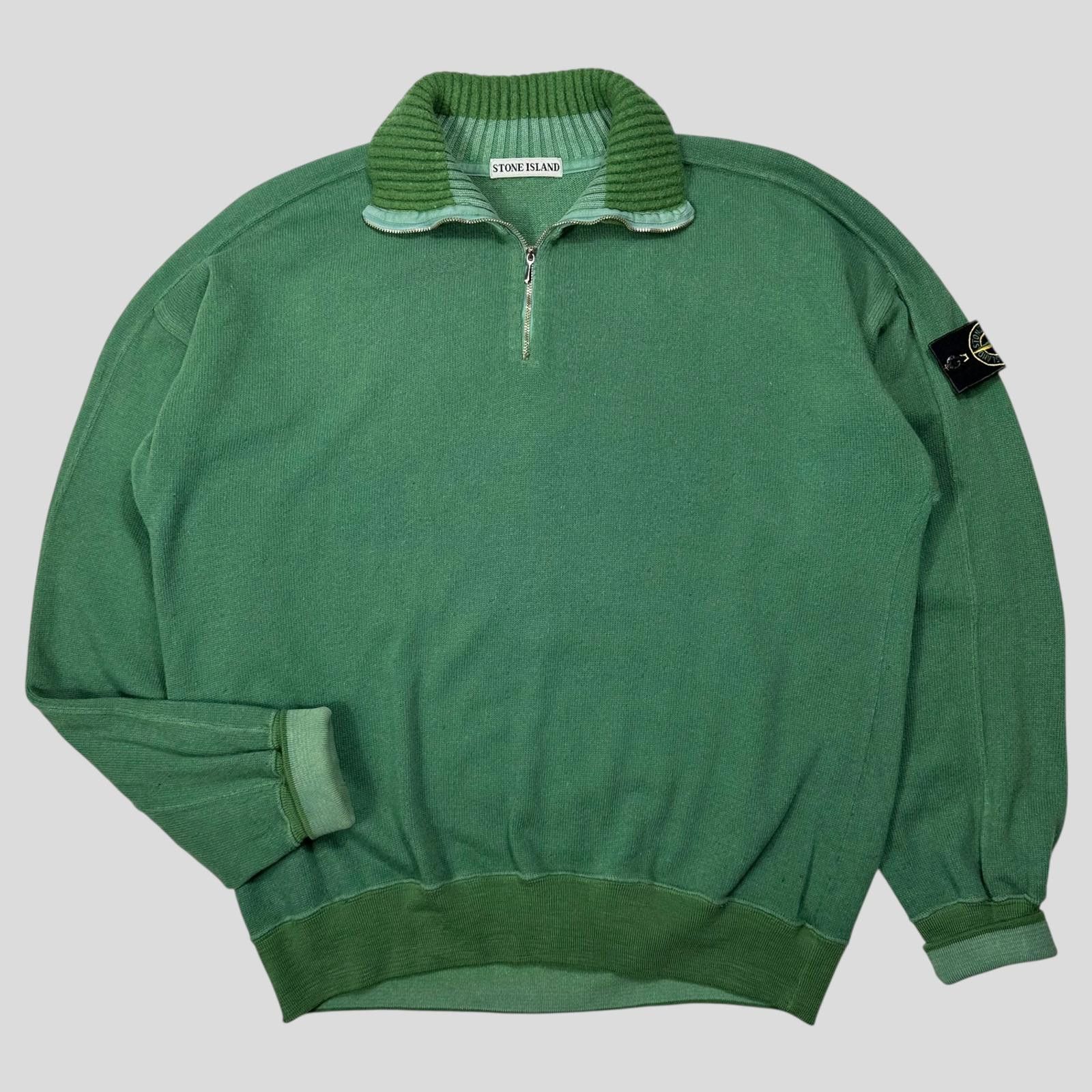 Stone Island Stone Island 1988 Thick 1/4 Zip Two-tone Pullover Knit - L Size US L / EU 52-54 / 3 - 7 Thumbnail