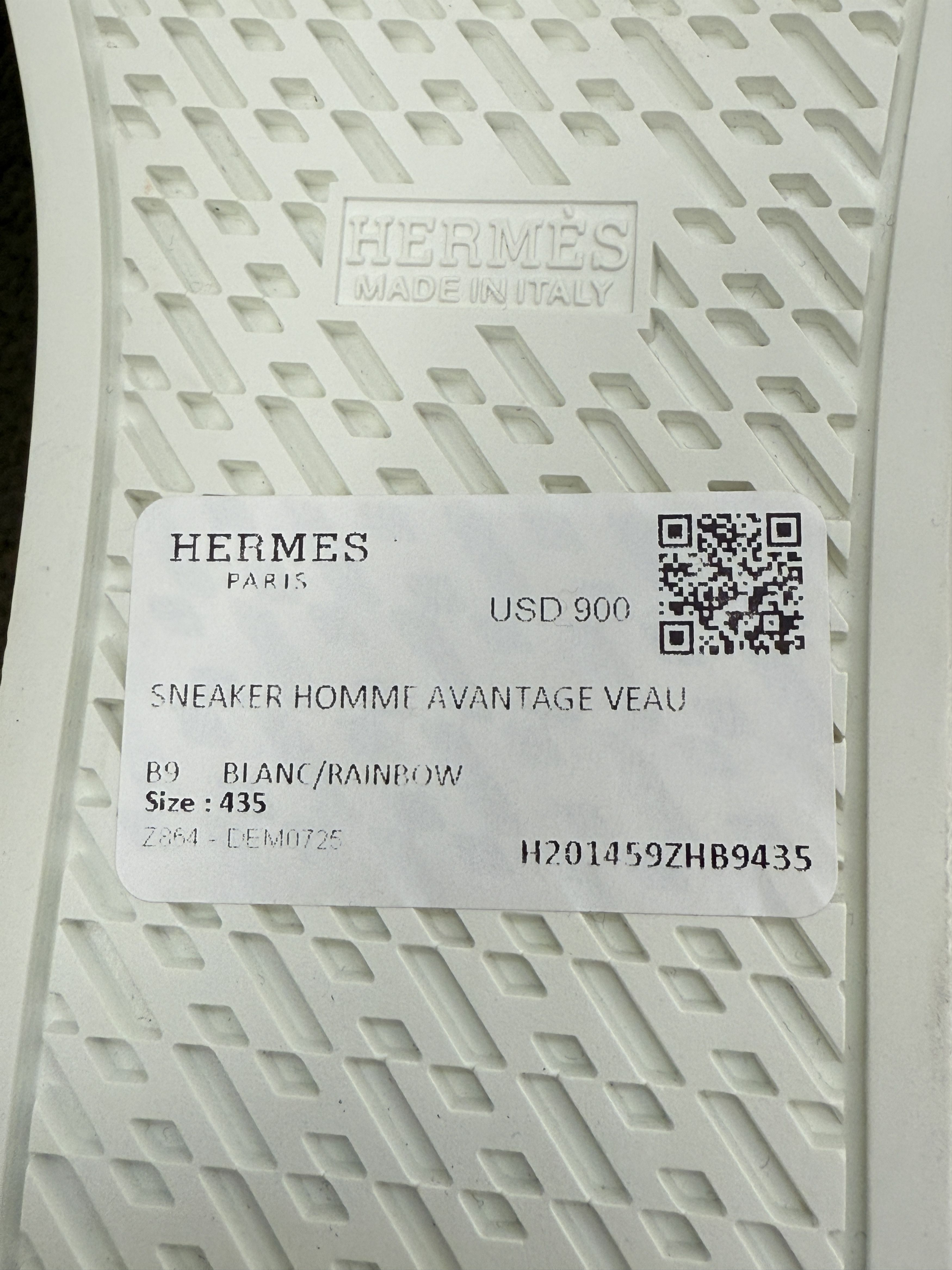 Hermes Hermes Mens New White w/Multcolor H Leather Sneakers Size US 10.5 / EU 43-44 - 15 Thumbnail