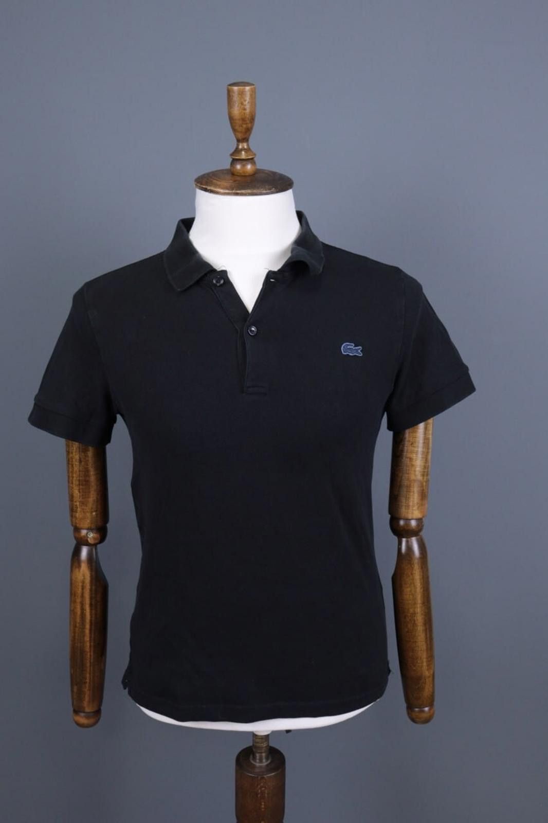 Lacoste Lacoste Black Cotton Collar Popover Polo Shirt Size S Size US S / EU 44-46 / 1 - 1 Thumbnail