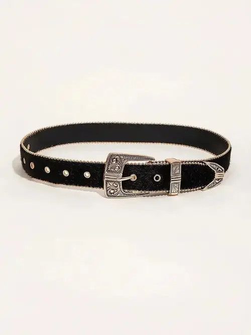 Leather × Vintage Boho Pattern Cowboy Cowgirl Belt Size ONE SIZE - 2 Thumbnail