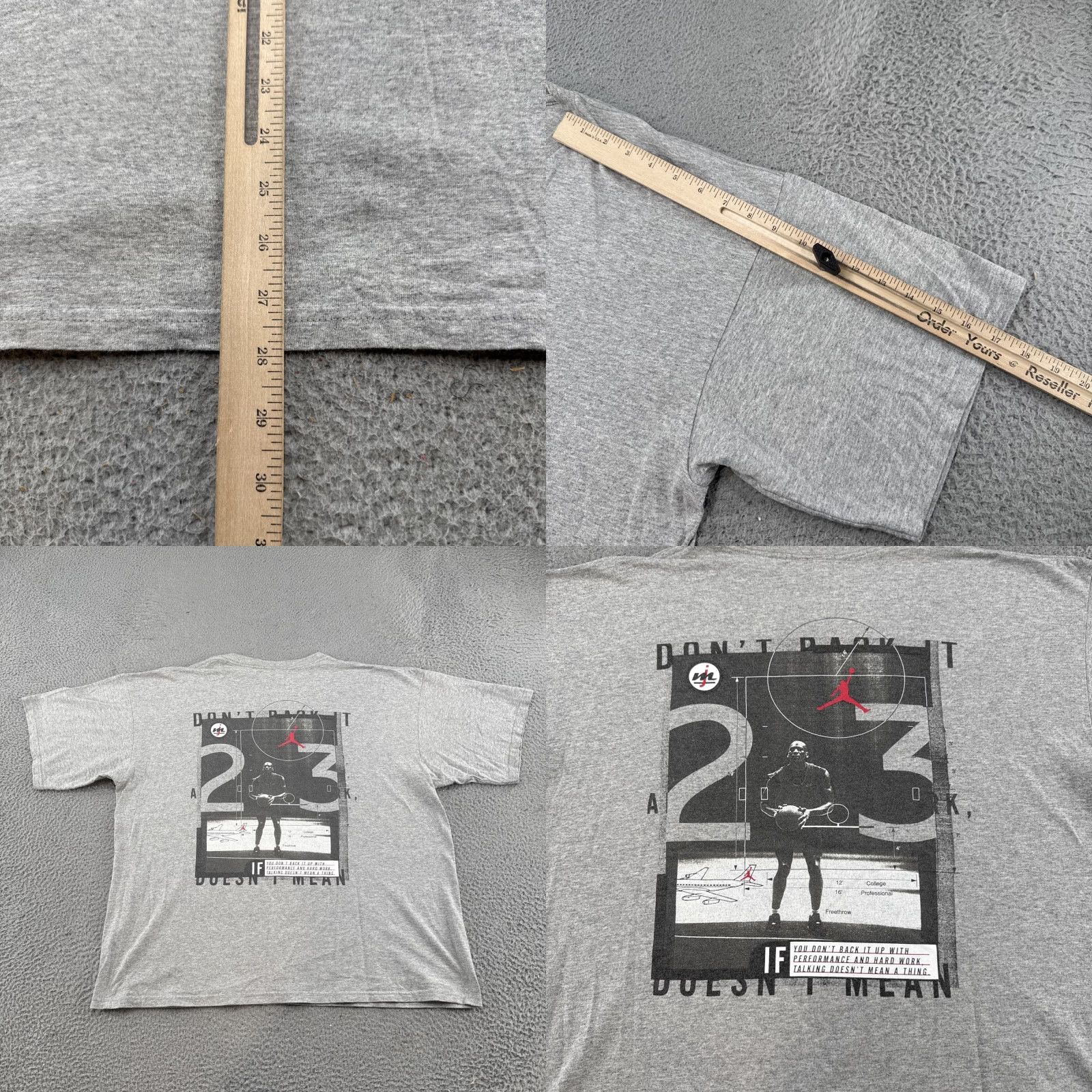 Nike VINTAGE Nike Shirt 90s MJ Back It Up Double-Sided Crew Neck Short Sleeve XL Men Gray Size US XL / EU 56 / 4 - 8 Thumbnail