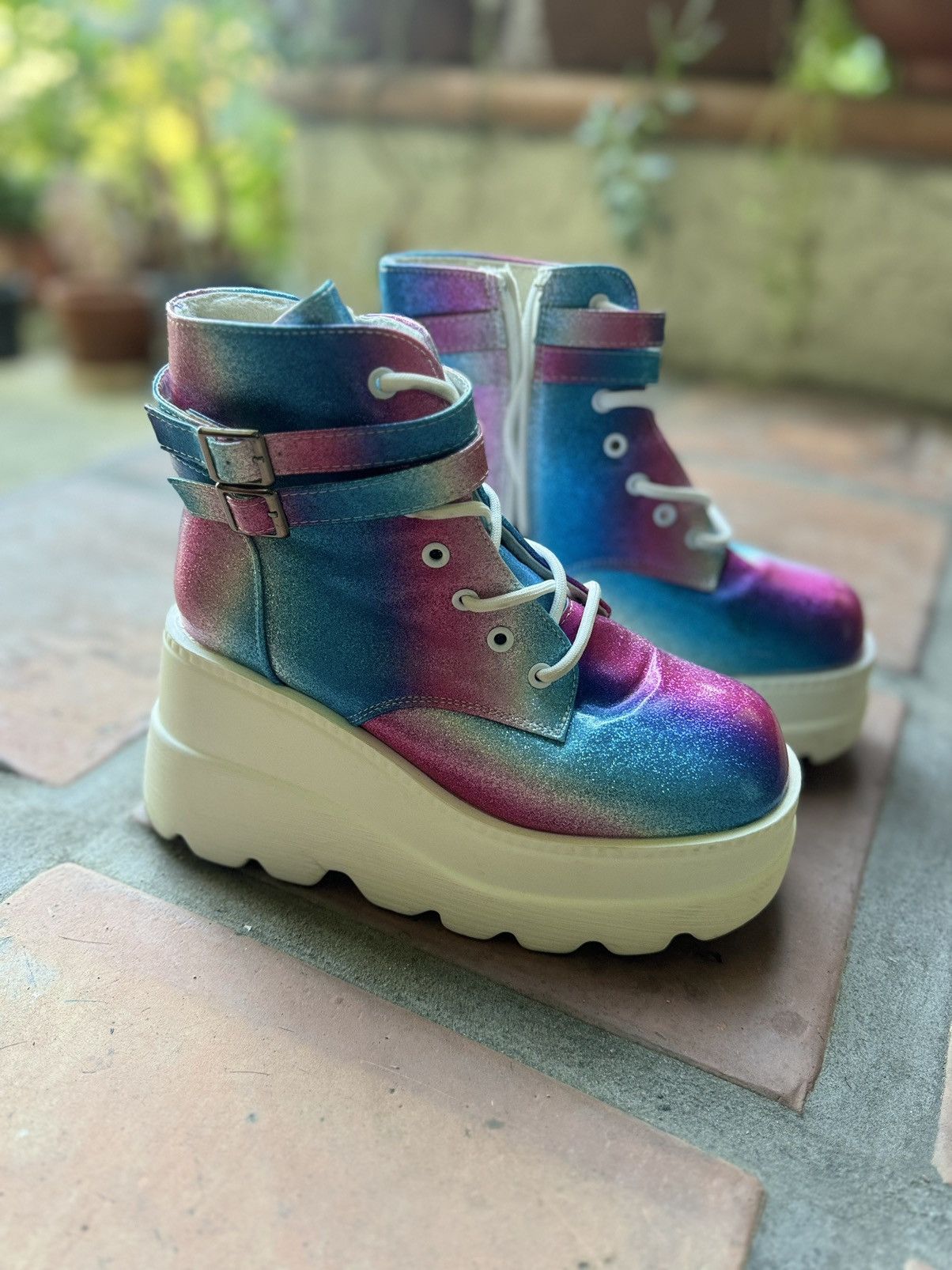 Other Rainbow Holographic Platform Shoes - 7/7.5 Size US 7.5 / IT 37.5 - 1 Thumbnail