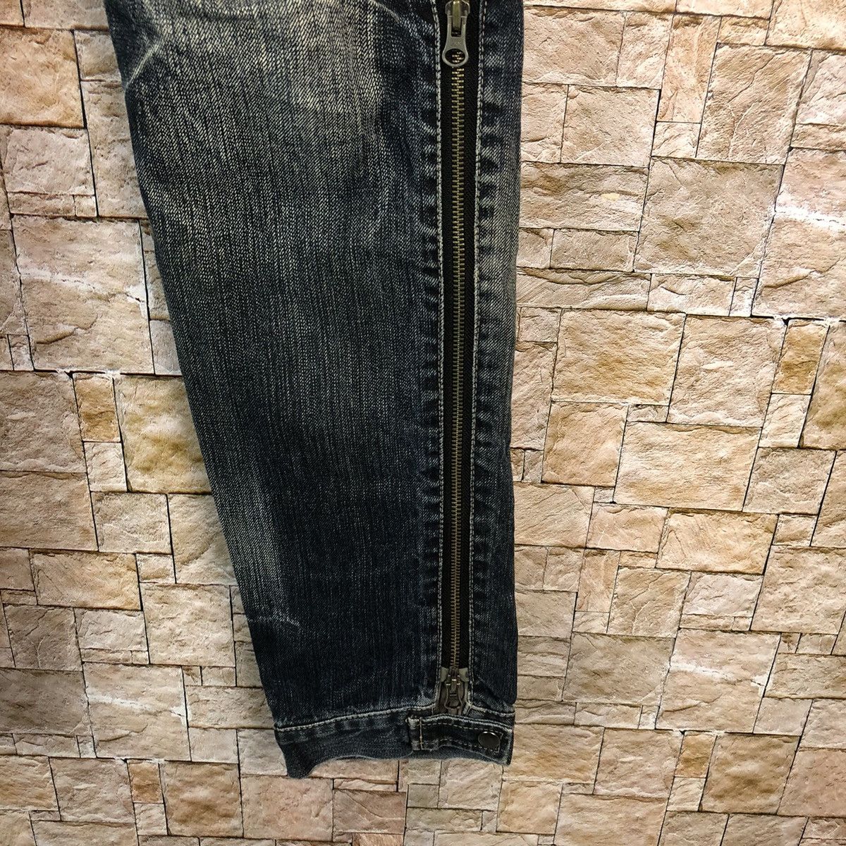 PPFM PPFM Blue Distressed ripped punk Denim Pants #A1040 Size US 33 - 13 Thumbnail