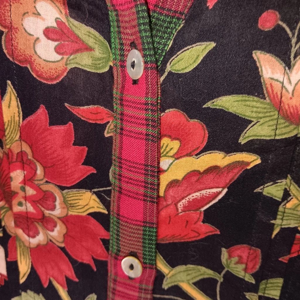 J. Peterman J.Peterman floral plaid trim dress, Size M, nwot Size XL / US 12-14 / IT 48-50 - 8 Thumbnail
