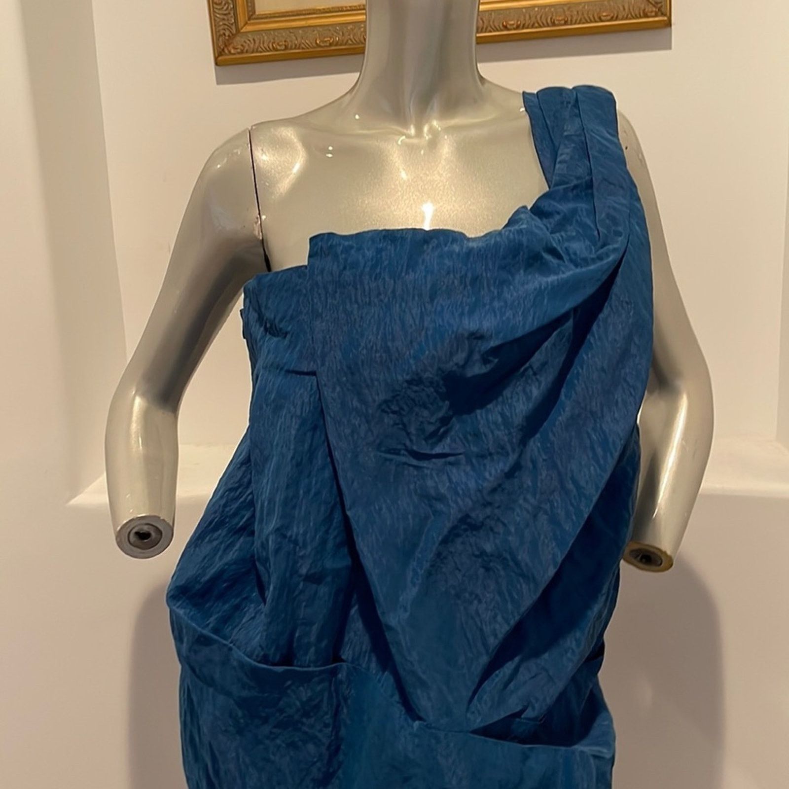 Ports 1961 Ports 1961 Runway One Shoulder Blue Sapphire Dress Size 10 Size L / US 10 / IT 46 - 11 Thumbnail