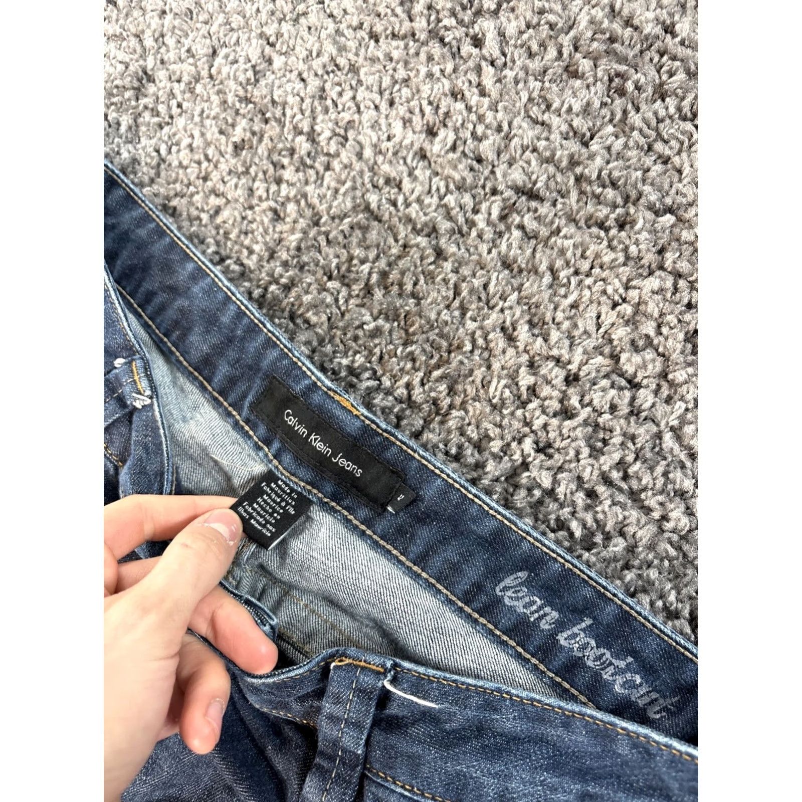 Calvin Klein VINTAGE Calvin Klein Jeans Boot Cut Women 34x30 Dark Wash Mid Rise Flap Y2K Womens Jeans 34 Inseam 30 Inseam Size 24" / US 00 / IT 34 - 6 Thumbnail