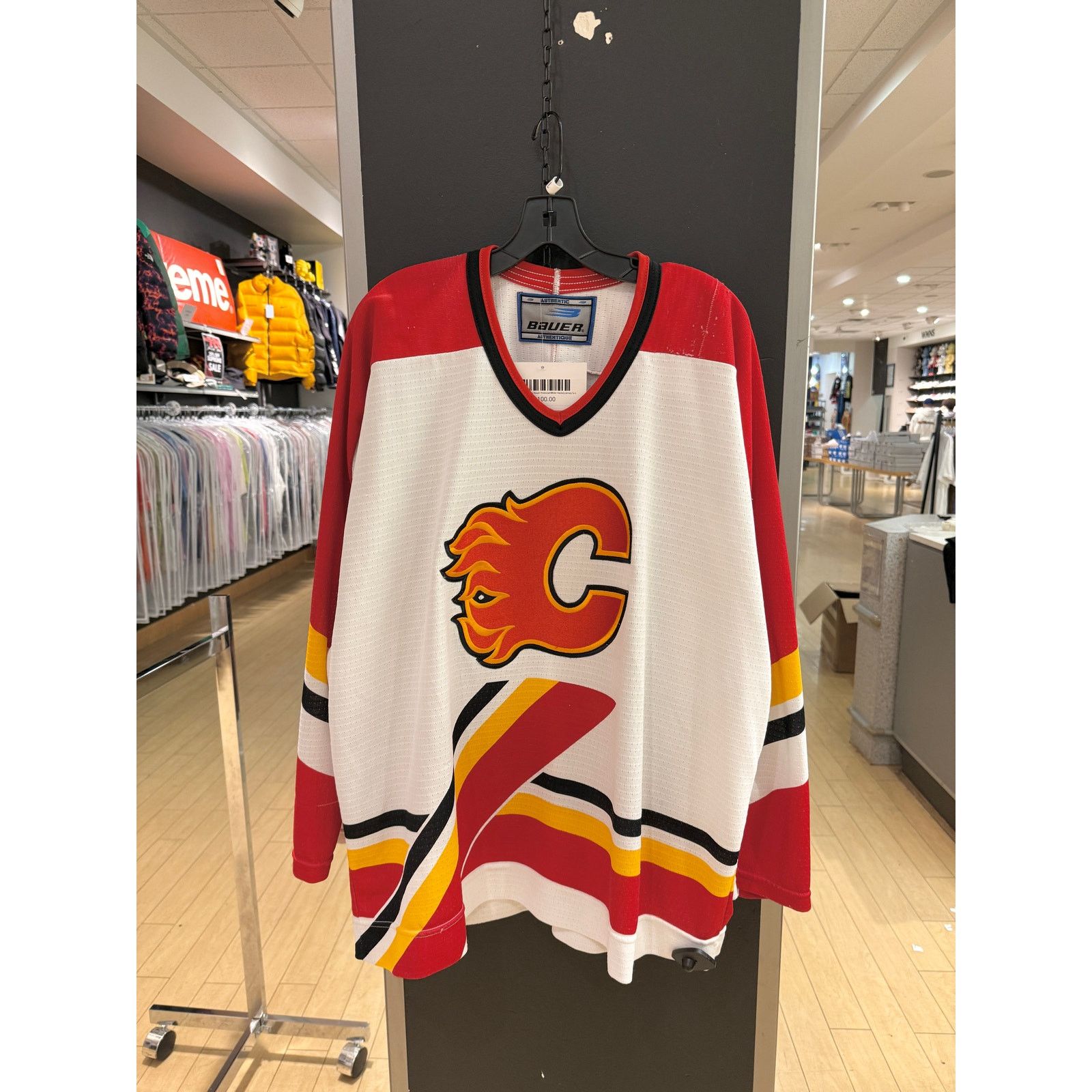 90s Calgary Flames Bauer Pedestal Vintage Hockey Jersey
