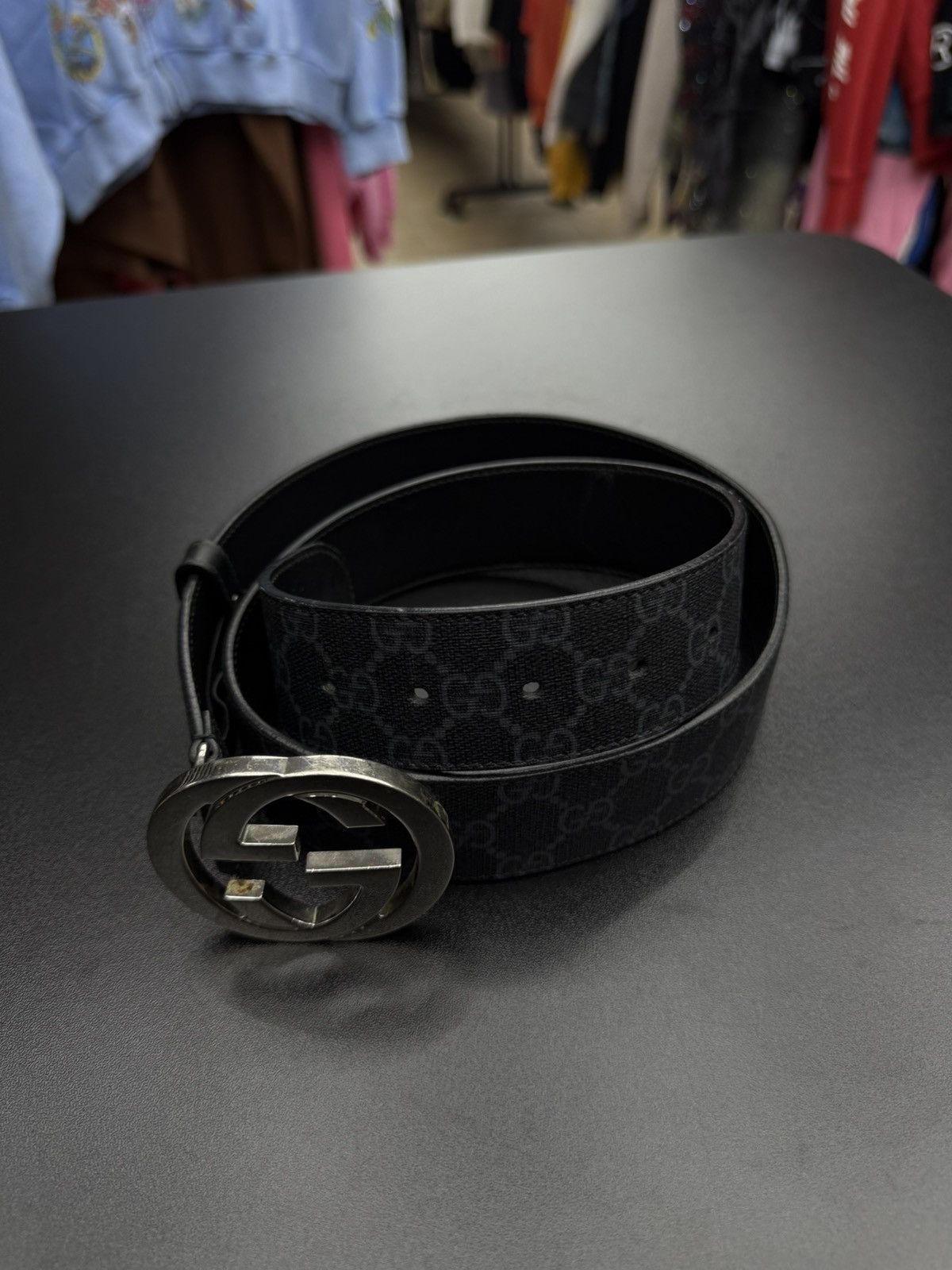 Gucci Gucci Black Monogram Belt Size 95/38 🧼 Size 38 - 4 Thumbnail