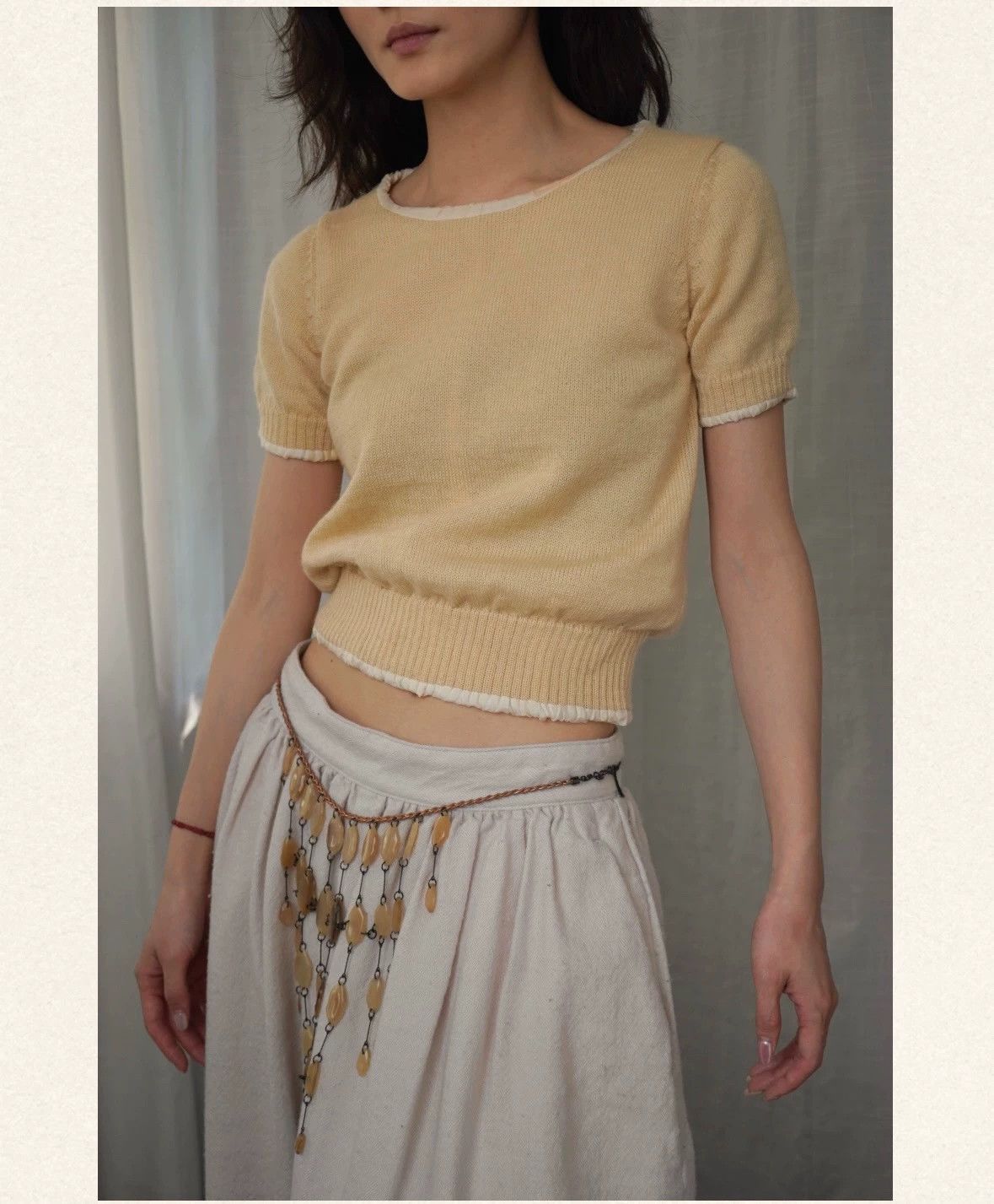 Comme des Garcons Vintage CDG 1996AW Tricot Wool Silk Double Short Sweates Size ONE SIZE - 1 Thumbnail