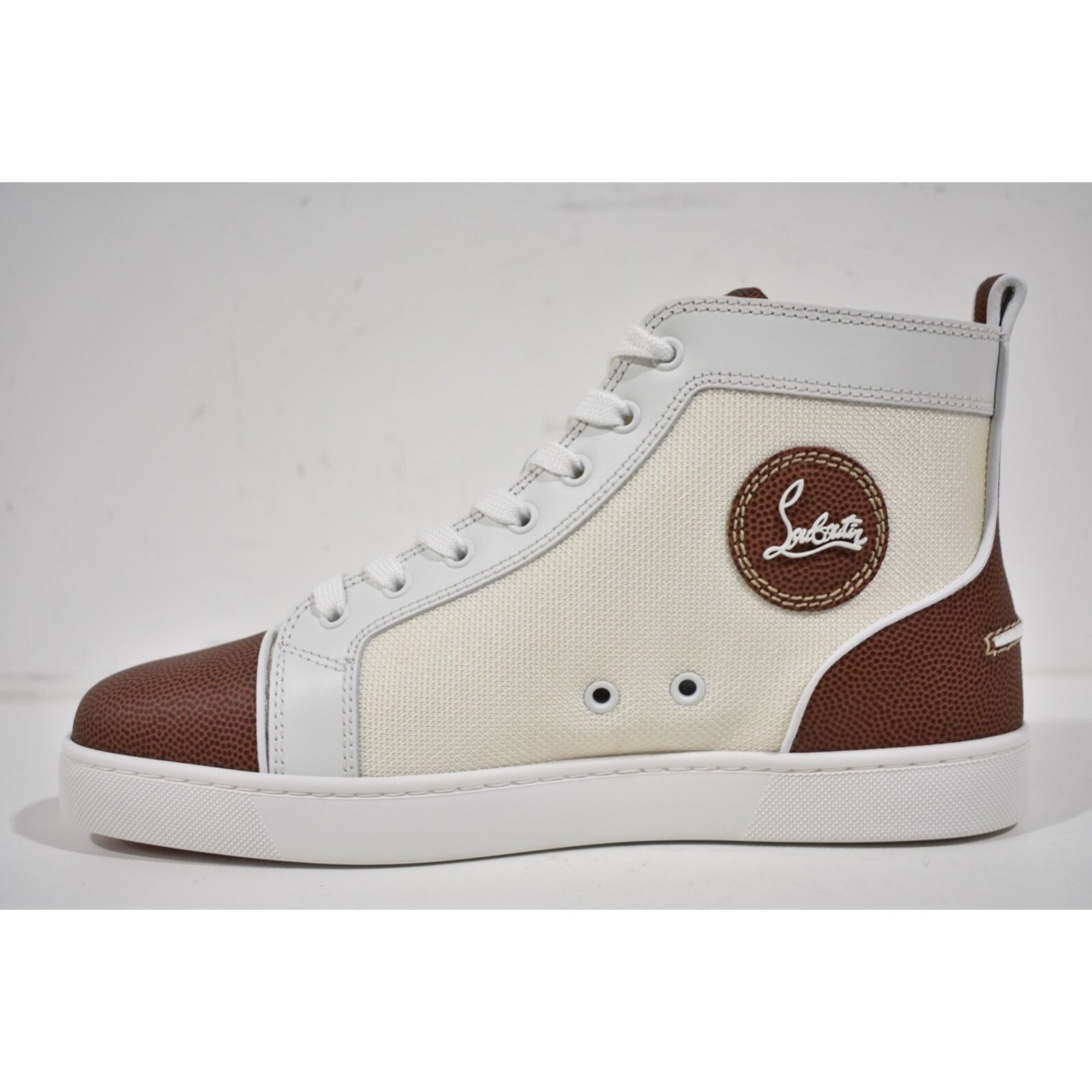 Christian Louboutin Christian Louboutin Mens Louis SB22 Flat White Brown Bowl Size US 9 / EU 42 - 6 Thumbnail