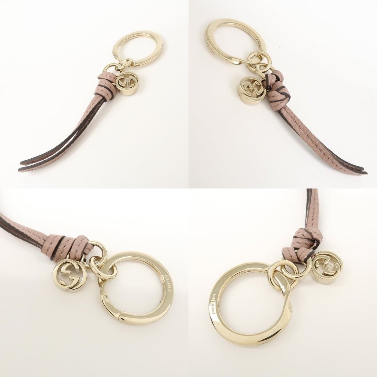 Gucci Gucci Interlocking G Calfskin Keychain Pink Size ONE SIZE - 3 Thumbnail