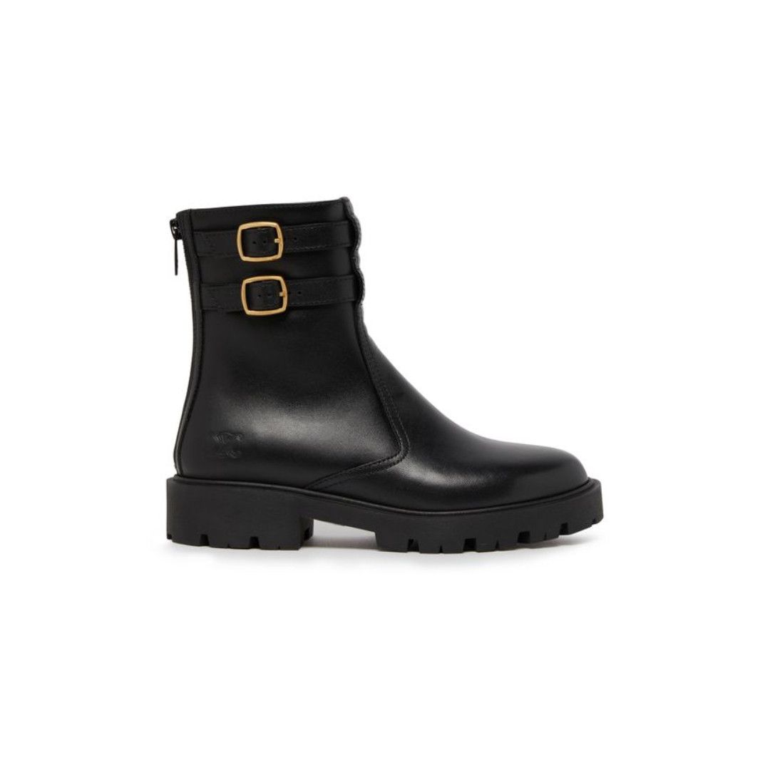 o1bcso1str1225 356723554C Double Buckle Zipped Boots Black