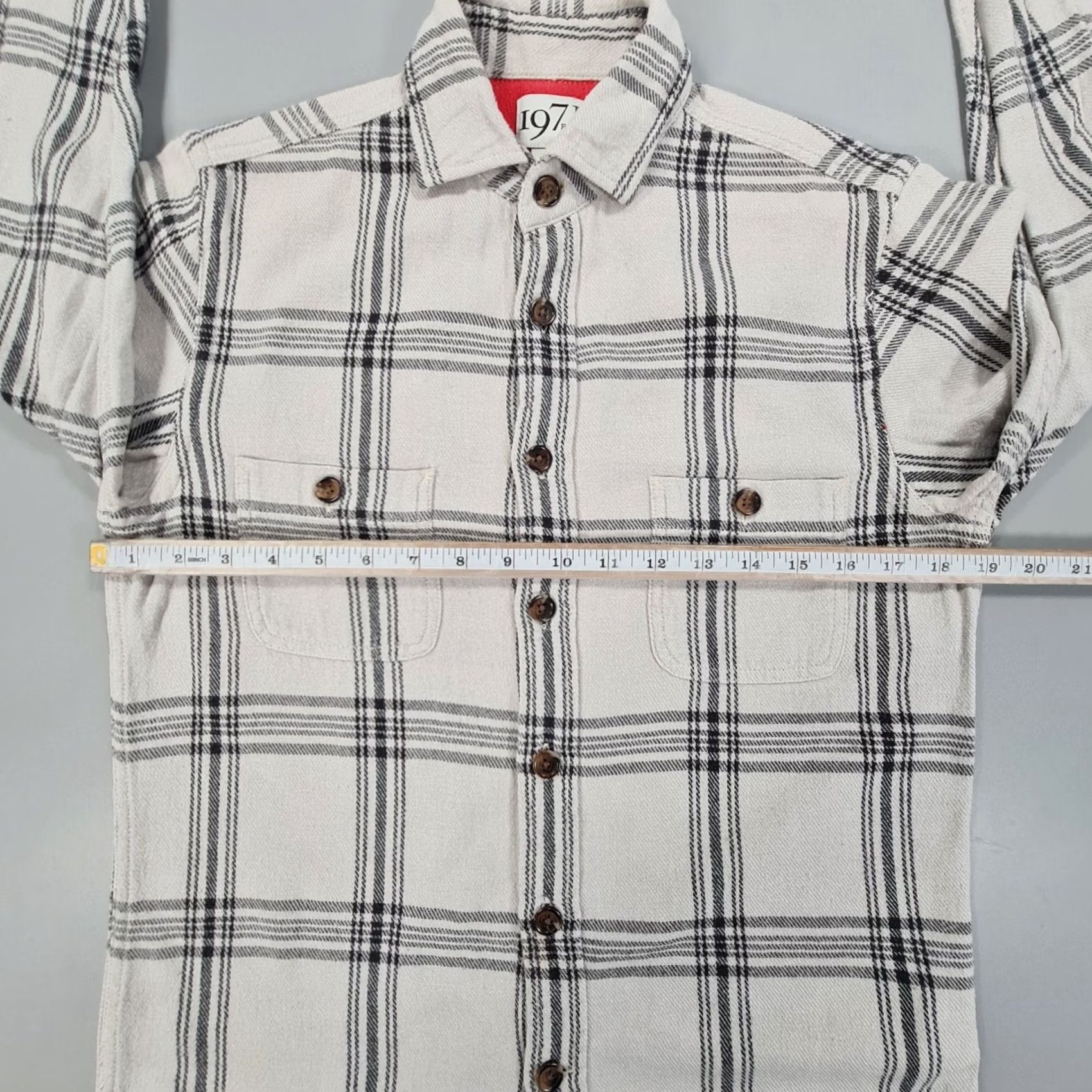 Reiss REISS 1971 Mens Shirt Grey Small Flannel Check Norton Western Button Up Size US S / EU 44-46 / 1 - 7 Thumbnail