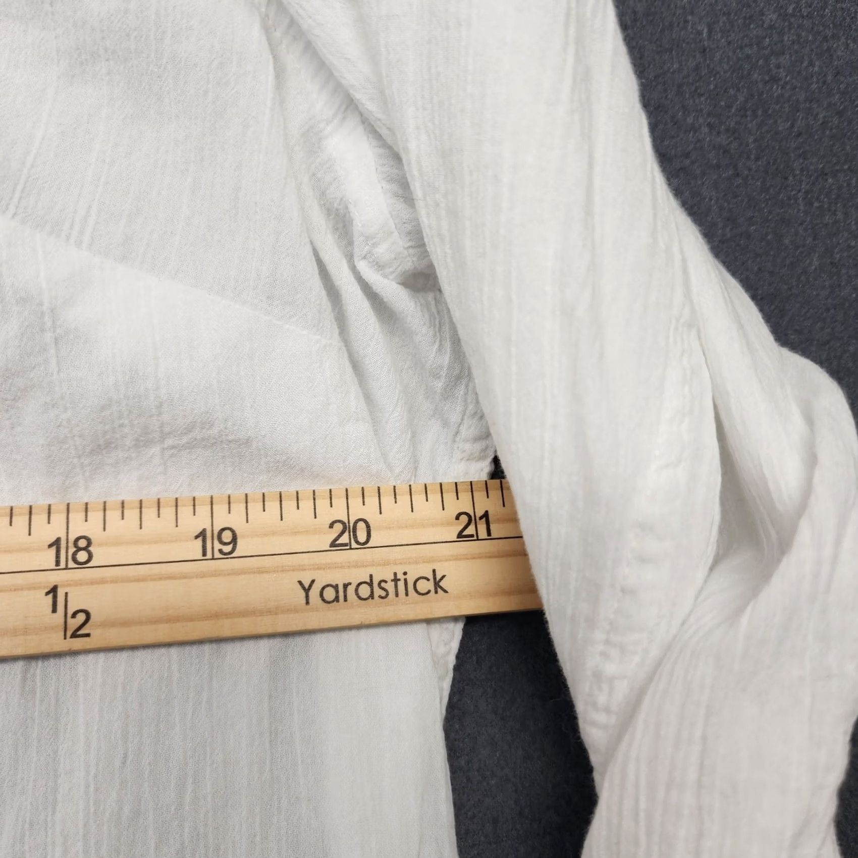 Talbots Talbots Shirt Womens 1X White Button-Up 3/4 Sleeve Collared Top 100% Cotton FLAW Size XL / US 12-14 / IT 48-50 - 6 Thumbnail