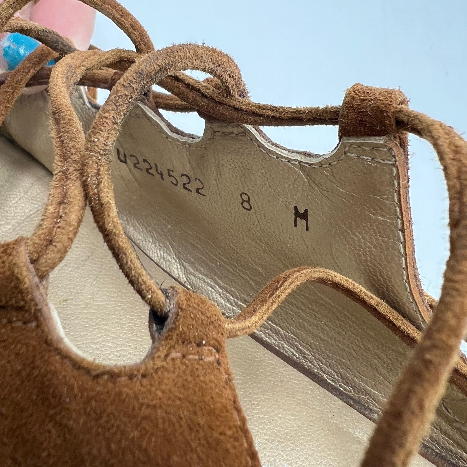 Stuart Weitzman Stuart Weitzman Suede Lace-Up Flat Amaretto Pointy Toe Mule Size US 8 / IT 38 - 8 Thumbnail