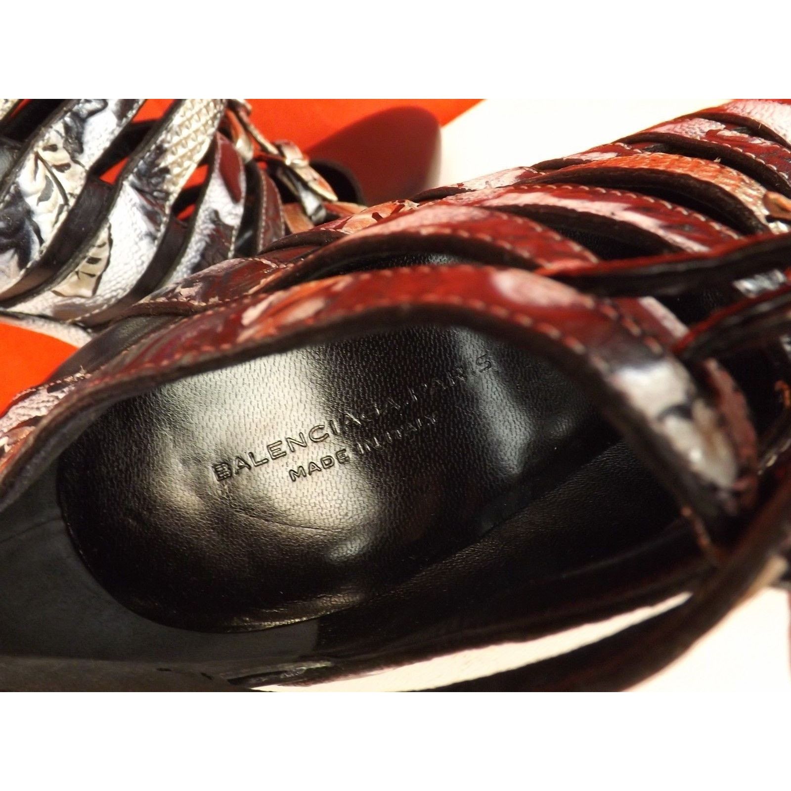 Balenciaga BALENCIAGA BLACK SILVER LEATHER PAINT IMPIRE PUMPS 38.5 2784 Size US 8.5 / IT 38.5 - 9 Thumbnail