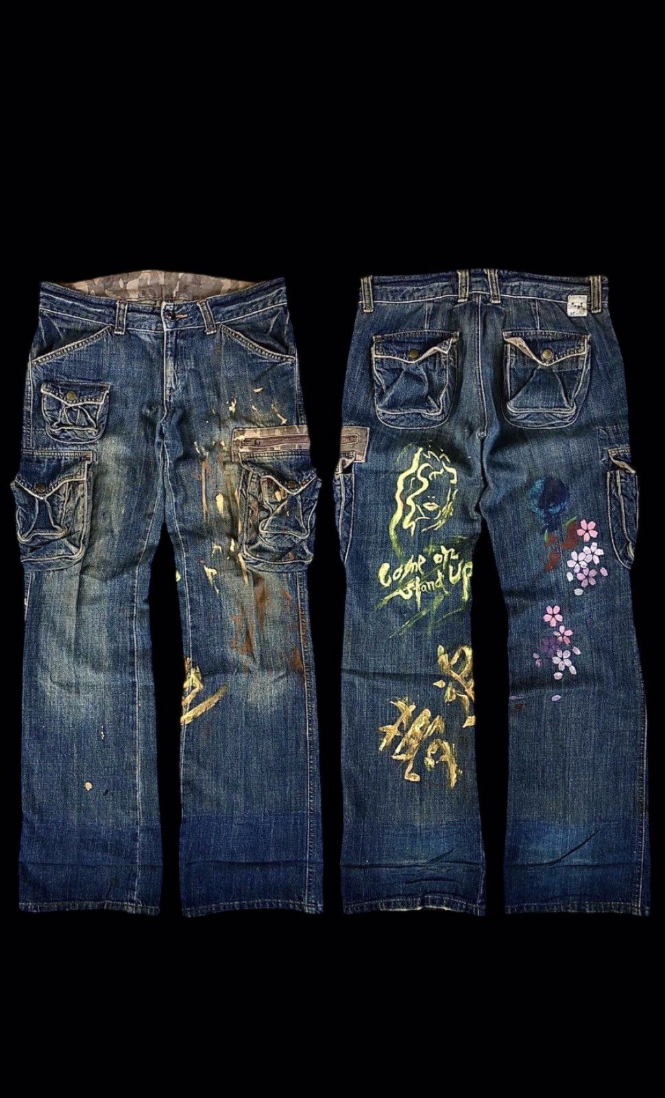 Japanese Brand Flare🔥El BOITE Multi 3D pockets Japan Painter Jeans F1 Size US 32 / EU 48 - 1 Thumbnail