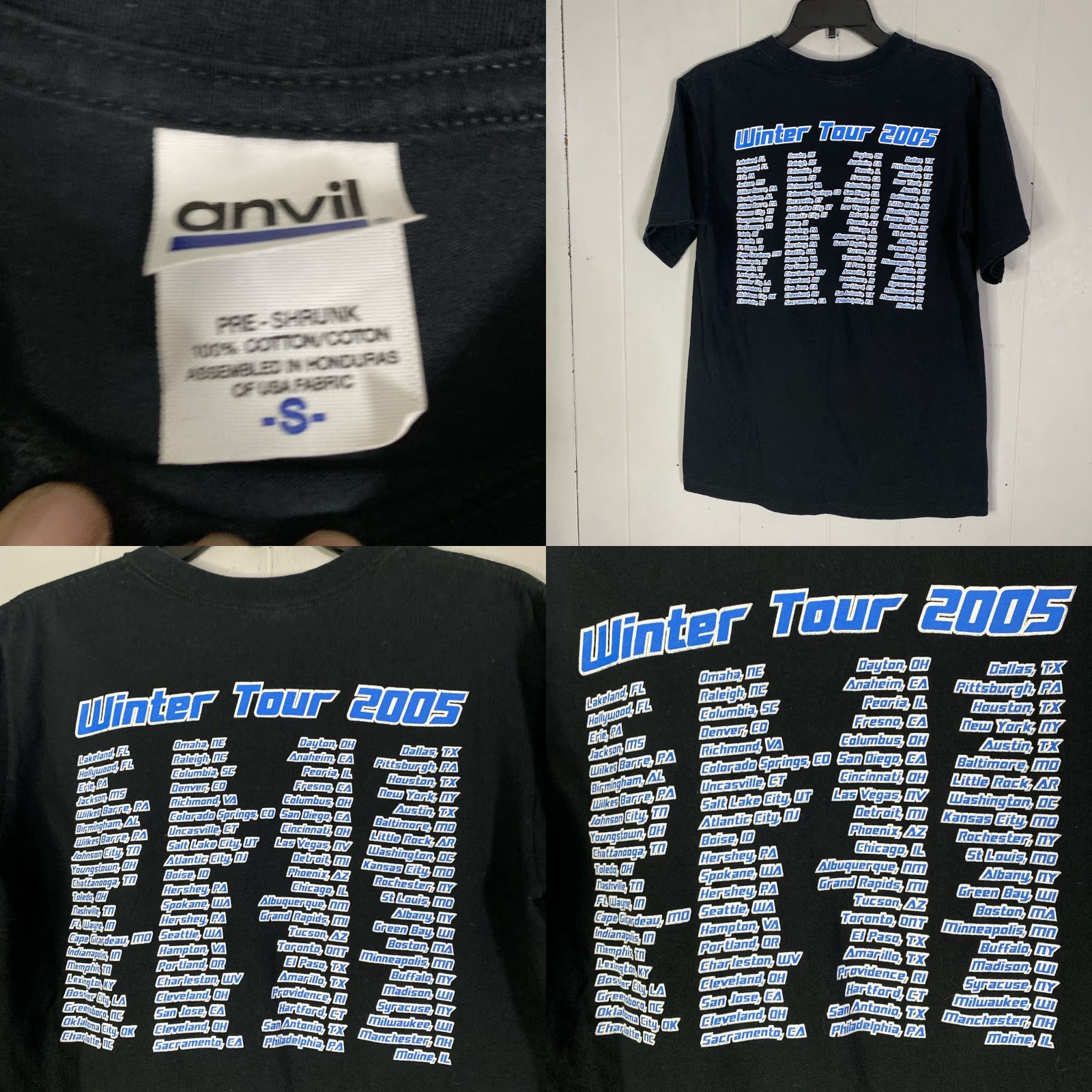 Anvil VINTAGE Trans Siberian Orchestra Winter Tour 2005 Shirt Adult Small S Black Anvil T-Shirt Crew Neck Short Sleeve Double-Sided Band Music Mens Size US S / EU 44-46 / 1 - 8 Thumbnail