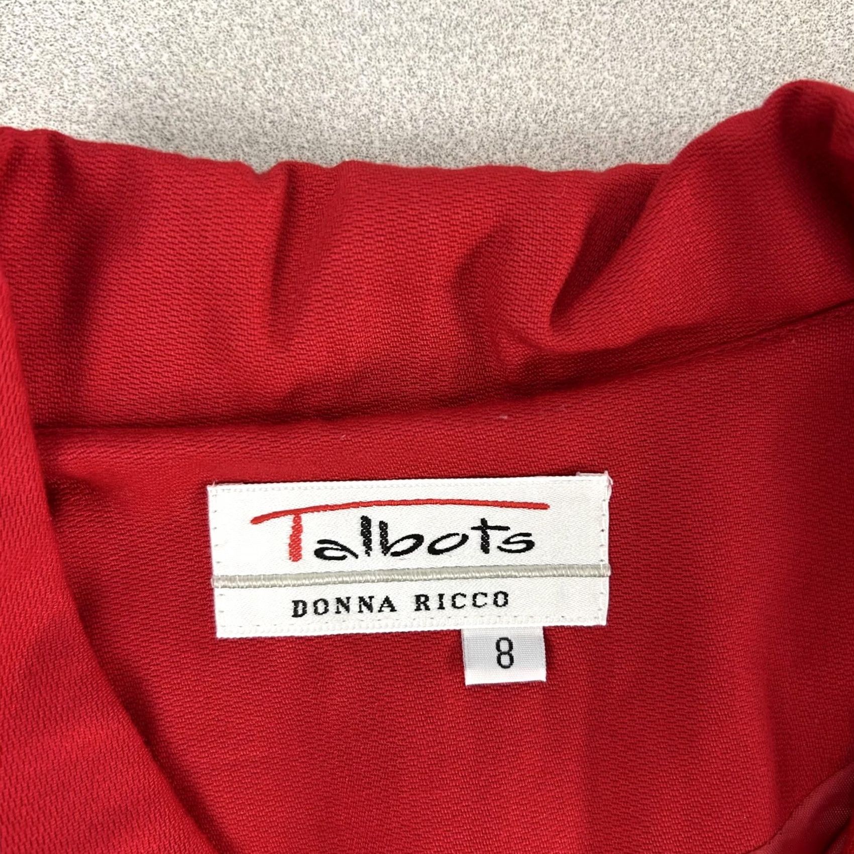 Talbots VINTAGE Talbots Donna Ricco Dress Womens 8 Red Long Sleeve Pleated Maxi 90s Size M / US 6-8 / IT 42-44 - 4 Thumbnail
