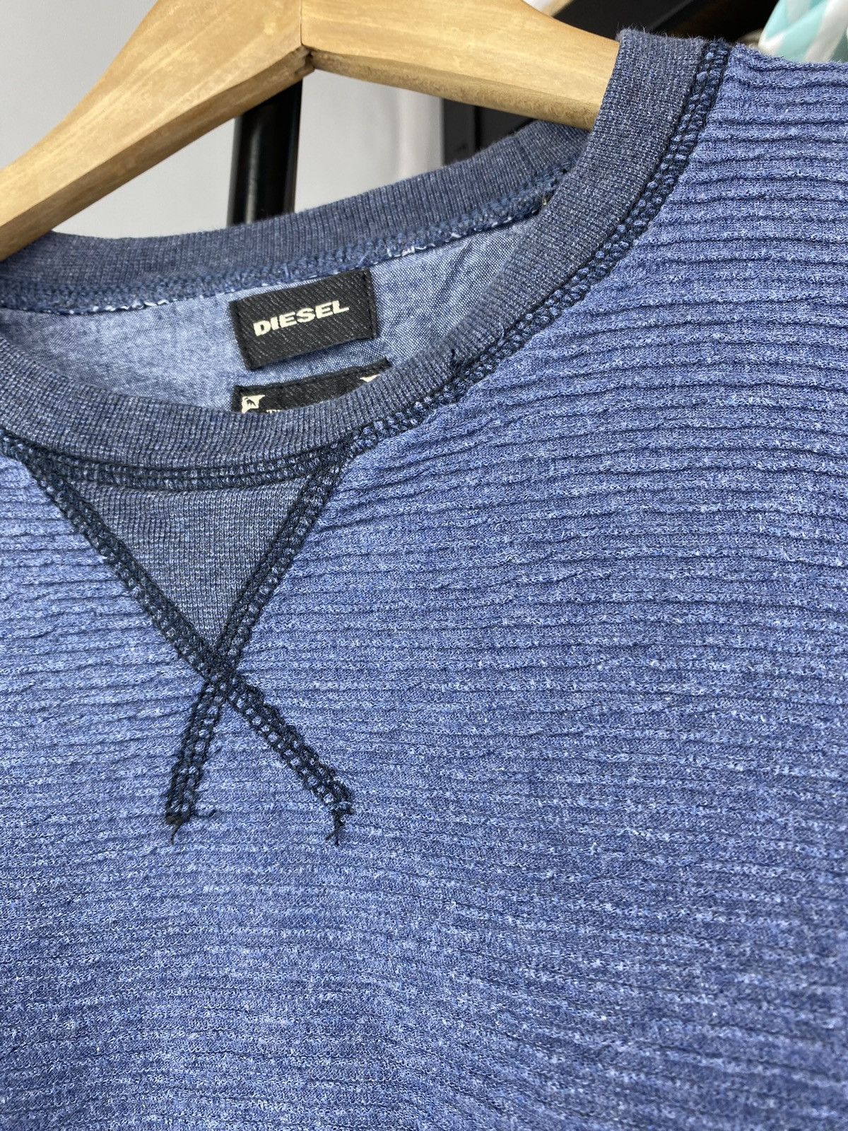 Diesel × Vintage Diesel Punk Gothic Opium Emo Avant Garde Men Blue Sweatshirt Size US L / EU 52-54 / 3 - 7 Thumbnail