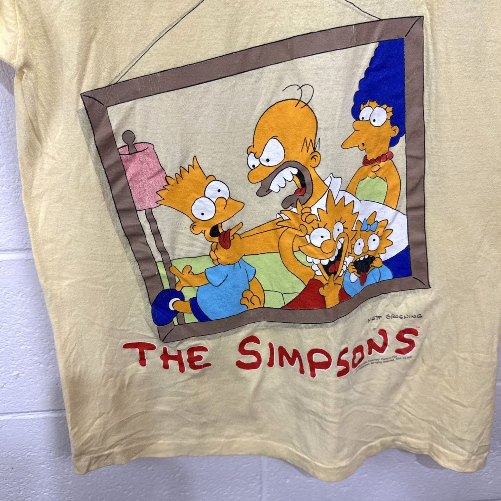 Vintage VINTAGE The Simpsons Family Portrait T-Shirt Mens L Yellow 90s Cartoon Graphic Print Bart Homer 1990s Rare Size US L / EU 52-54 / 3 - 7 Thumbnail