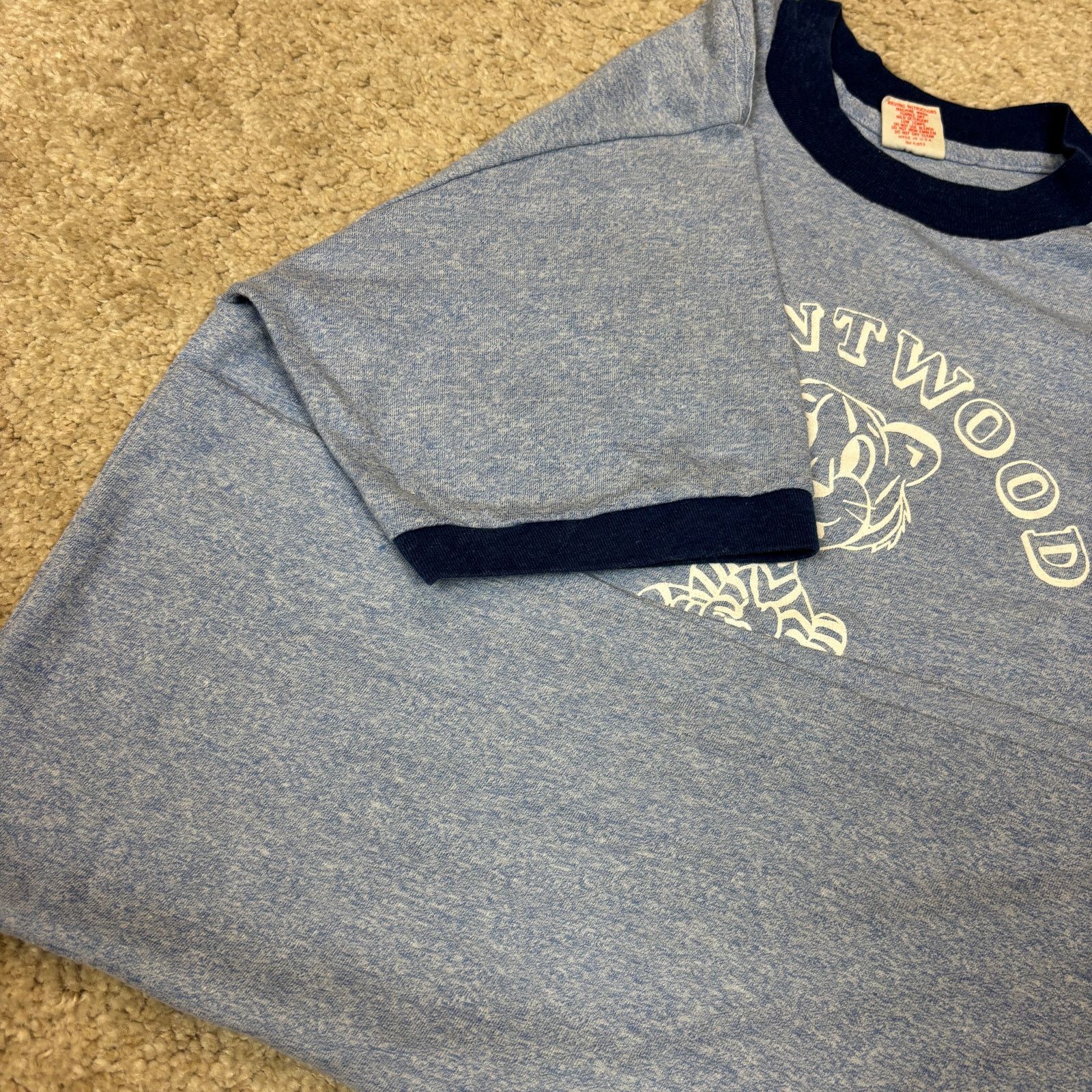 Vintage Vintage 80s Brentwood Tigers Ringer T Shirt Large Chalamet Size US L / EU 52-54 / 3 - 6 Thumbnail