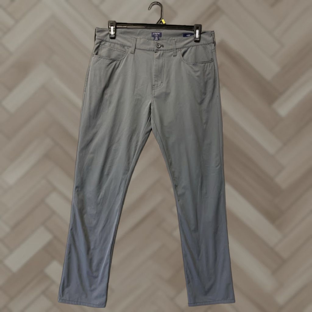 J.Crew J.Crew Slim Tech Pants Mens 33x30 Gray Stretch Preppy Travel Golf /138-4 Size US 33 - 1 Thumbnail