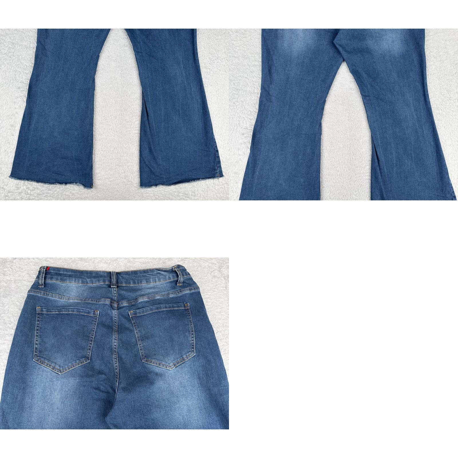Shein Shein Jeans Women Extra Large Blue Denim Wide Flare High Rise Cotton 31x29 Size 40" / US 18 - 10 Thumbnail
