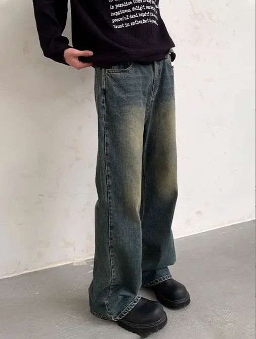 VIBE Cleanfit street vintage washed distressed straight jeans Size US 32 / EU 48 - 2 Thumbnail