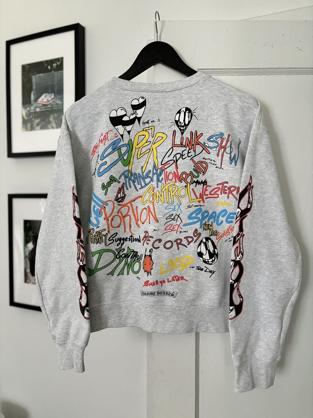 Chrome Hearts MATTY BOY ART FLAME LINK CREWNECK | Grailed