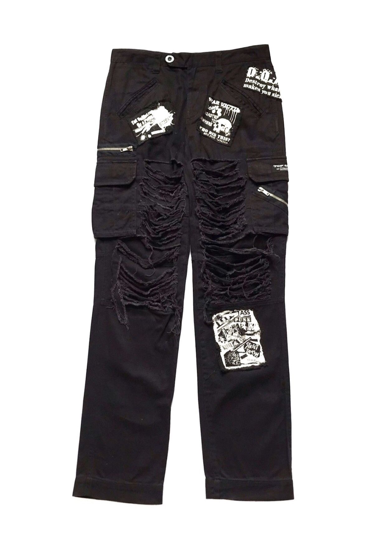 image of Malcolm Mclaren Sex Pot Revenge Distressed Punk Style Pants in Black, Men's (Size 30)