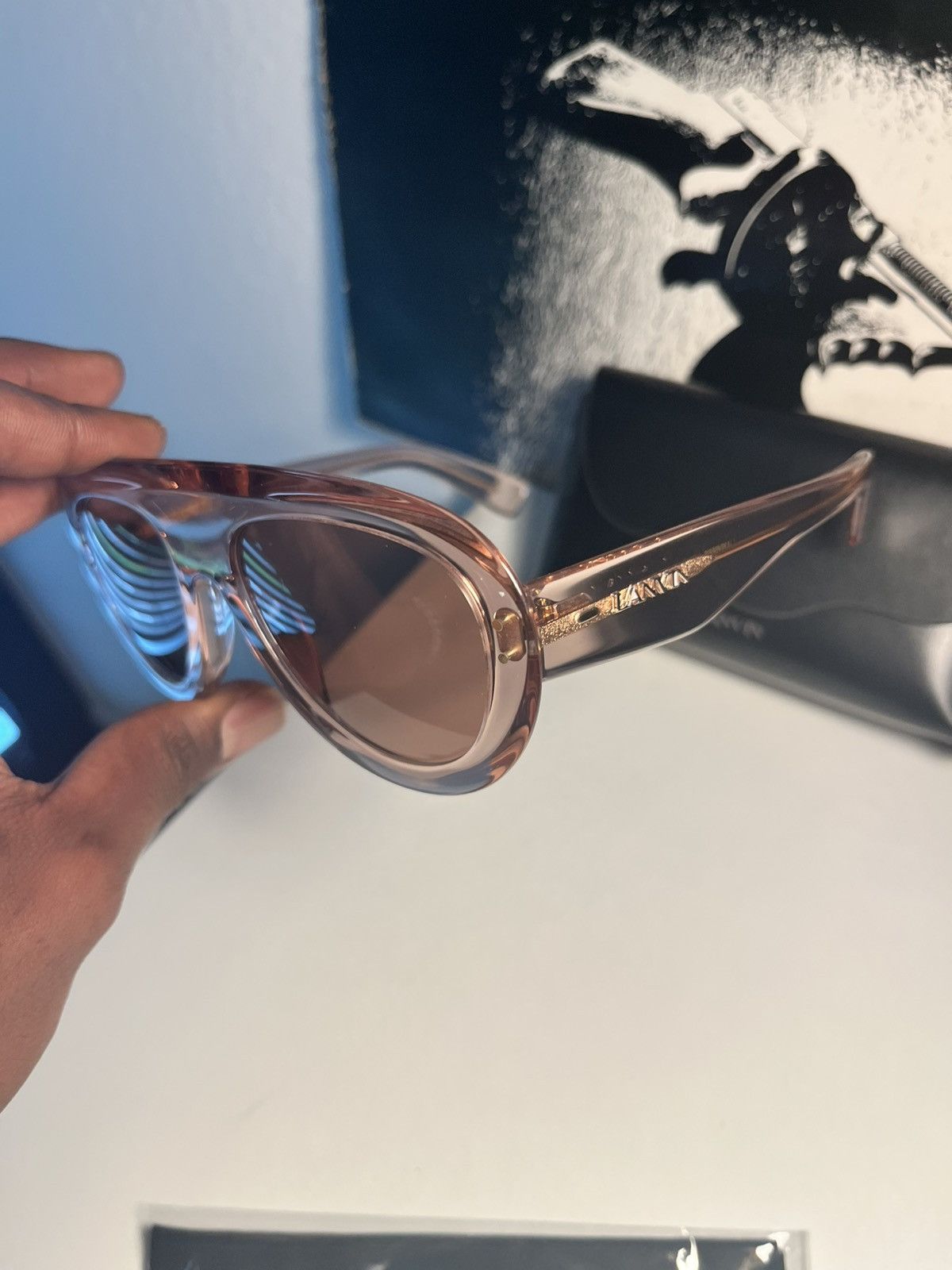 Lanvin Lanvin Sunglasses-Model Aviator Transparent Rose. Sold onlin Size ONE SIZE - 3 Thumbnail