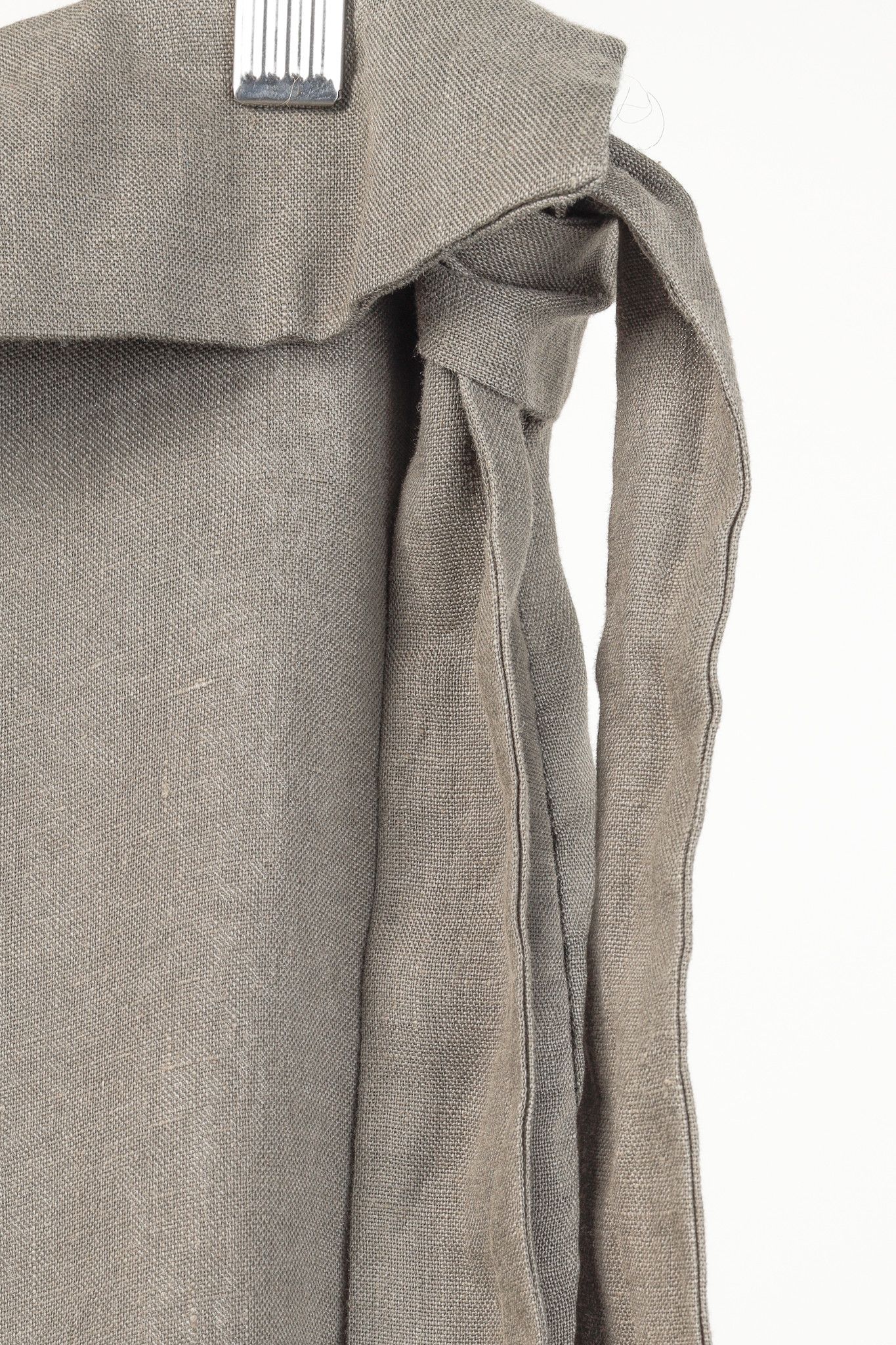 Sarah Pacini Sarah Pacini Taupe Linen Waist-Tie Wide-Leg Pants Size 32" / US 10 / IT 46 - 4 Thumbnail