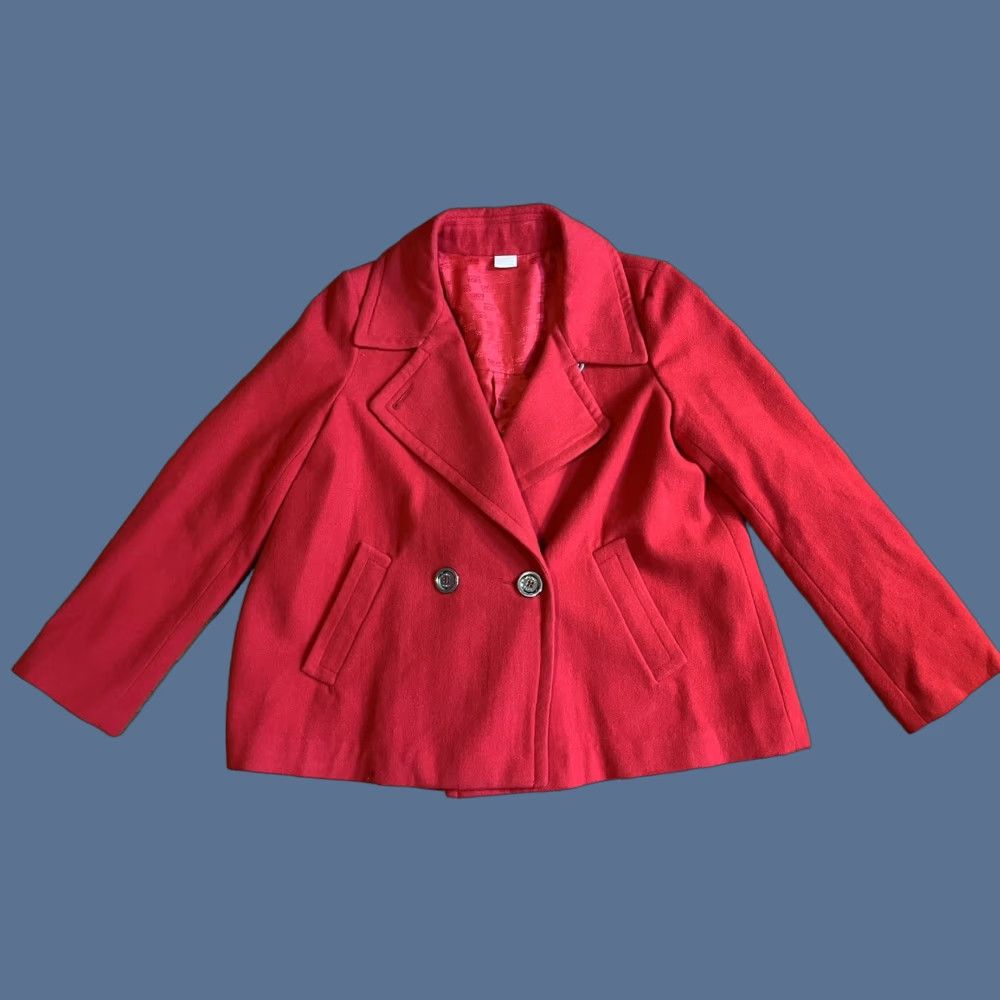 Michael Kors Michael Kors Coat Women's Large Red Wool Pea Coat Long Sleeve Regular L Red Solid Vintage No Size L / US 10 / IT 46 - 1 Thumbnail