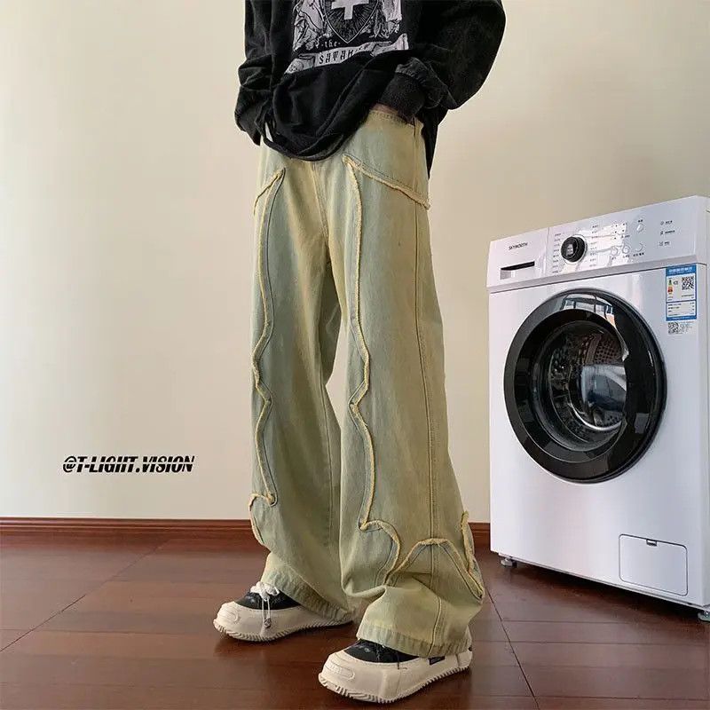 Japanese Brand Retro washed loose fitting straight leg jeans Size US 30 / EU 46 - 5 Thumbnail